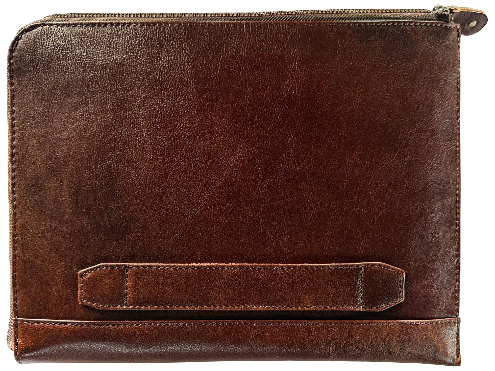 Leather Laptop Sleeve with Integrated Hand Strap