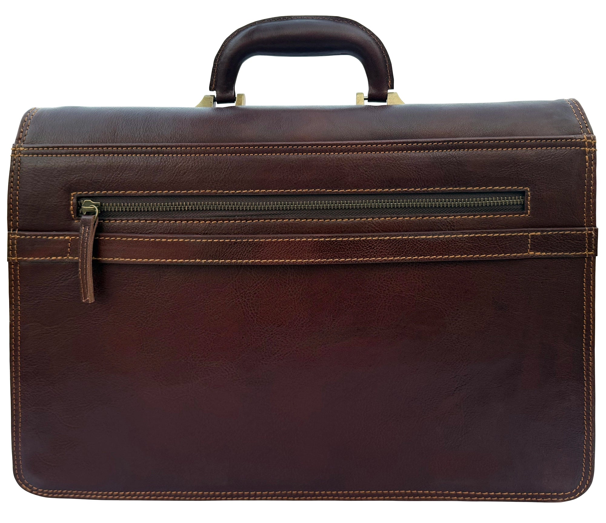 Leather Briefcase for Men - Slim Professional Laptop Messenger Bag