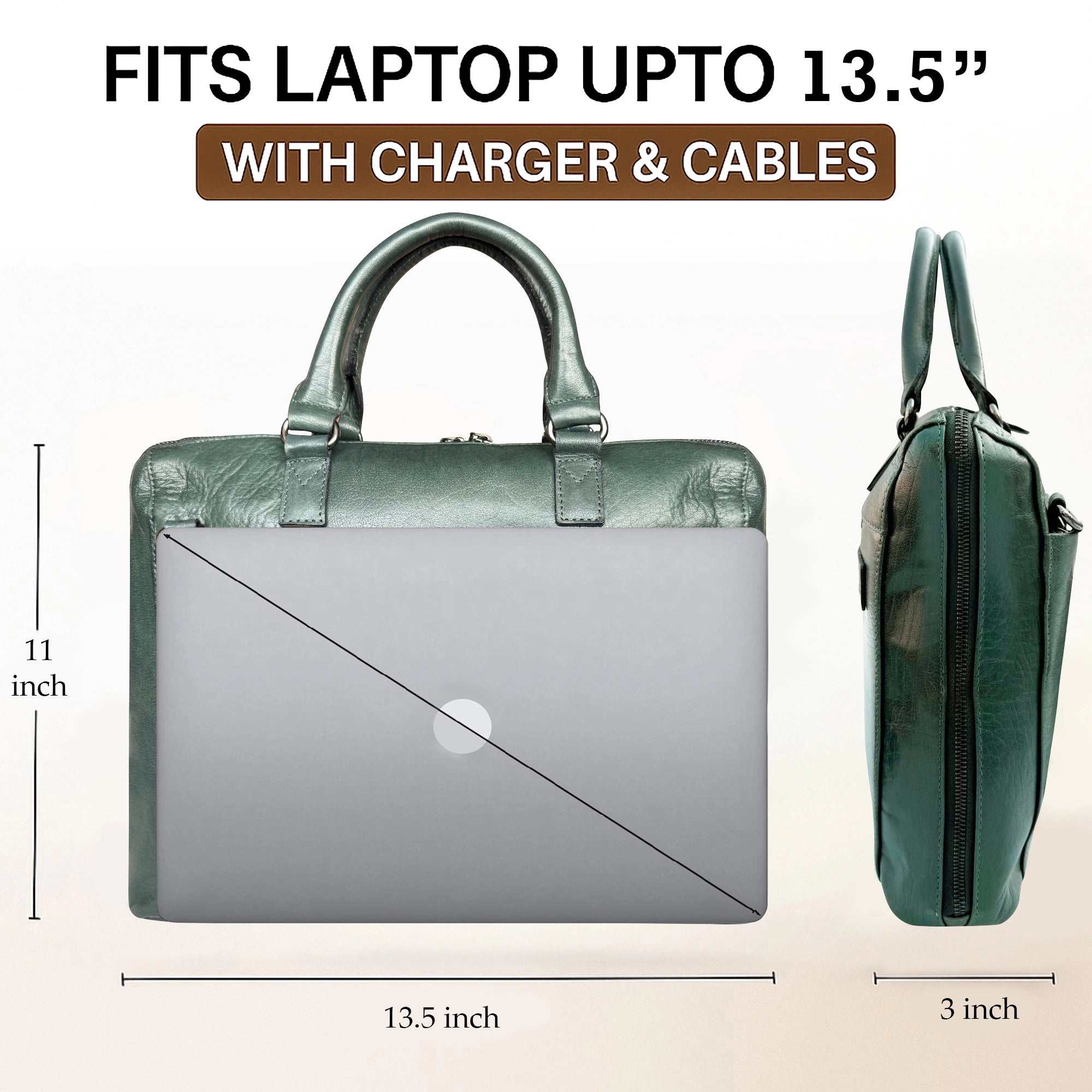 Leather Messenger Bag for Men Women Vintage Travel 14 inch Laptop Briefcase Shoulder Bag