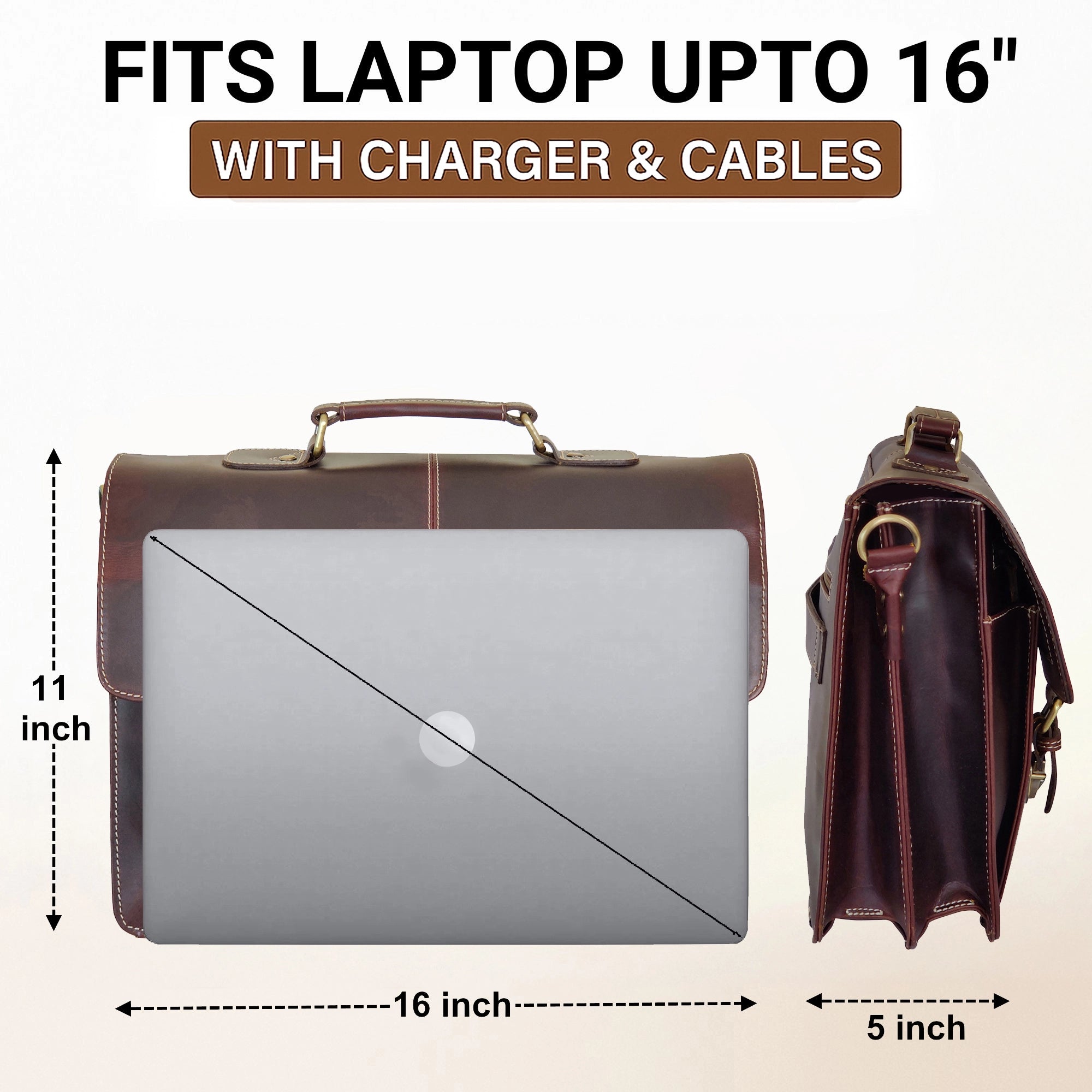 Rustic Town Borsa Messenger In Pelle Di Bufalo 15 Pollici Vintage Laptop Portadocumenti Uomo