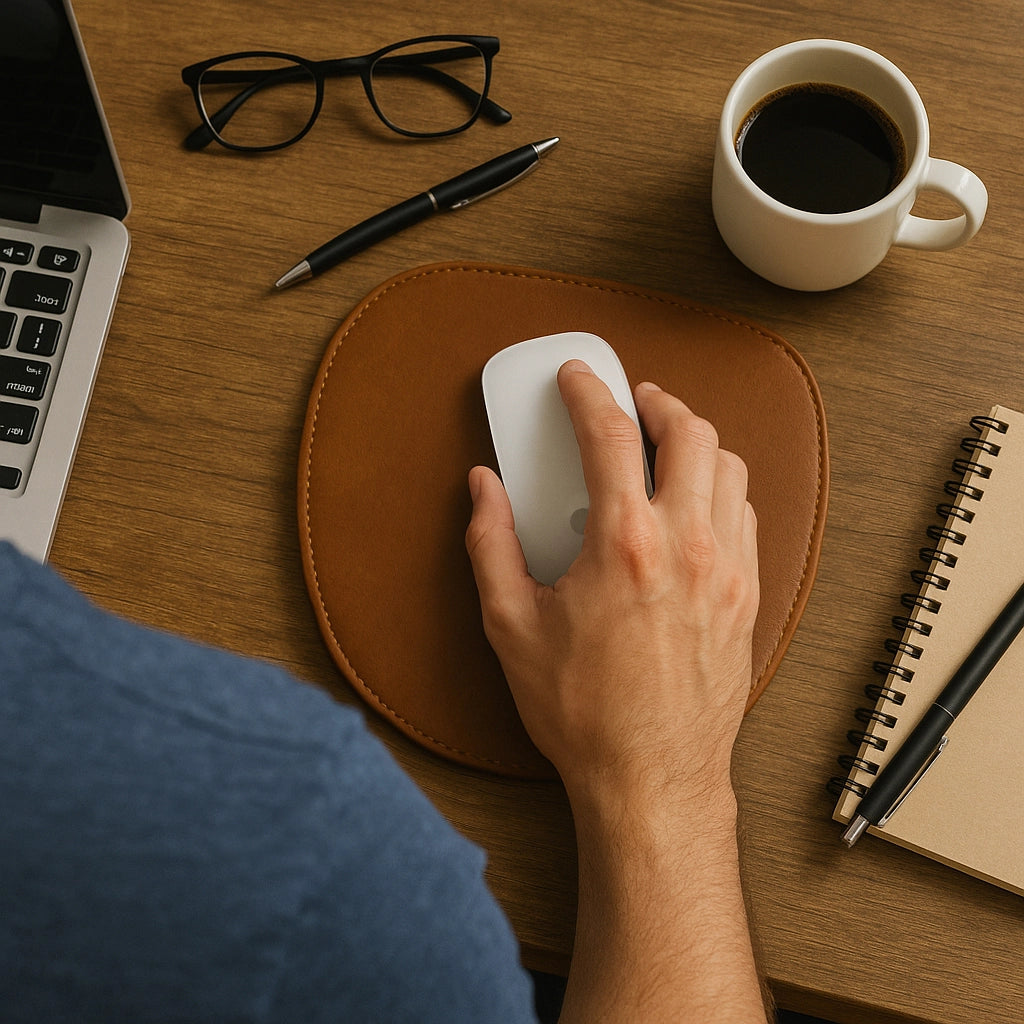 Leather Mouse Pad - Desk Pad for Computers, Laptop, Office & Home