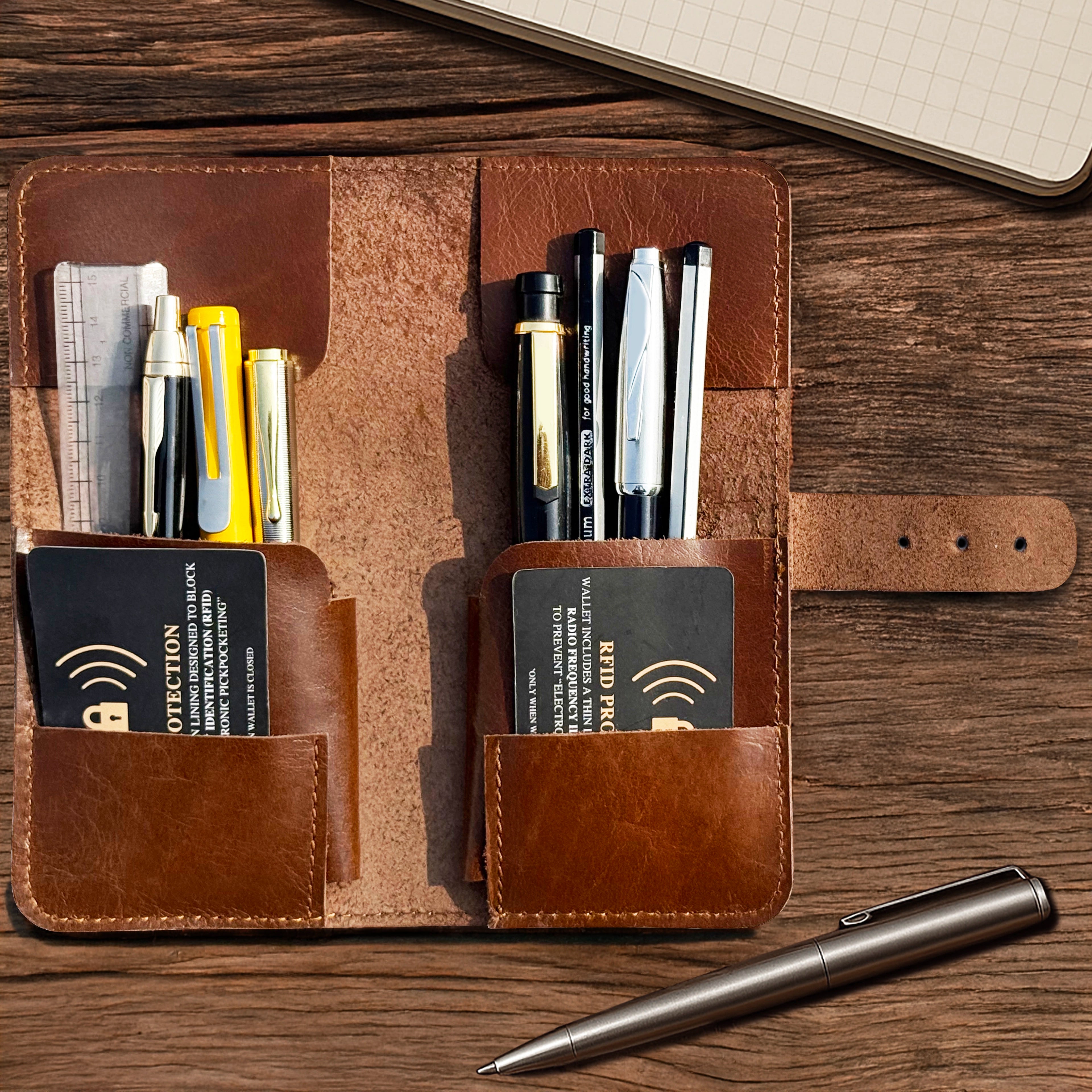 Leather Pen Pencil Case | Handcrafted Artist Tool Organizer
