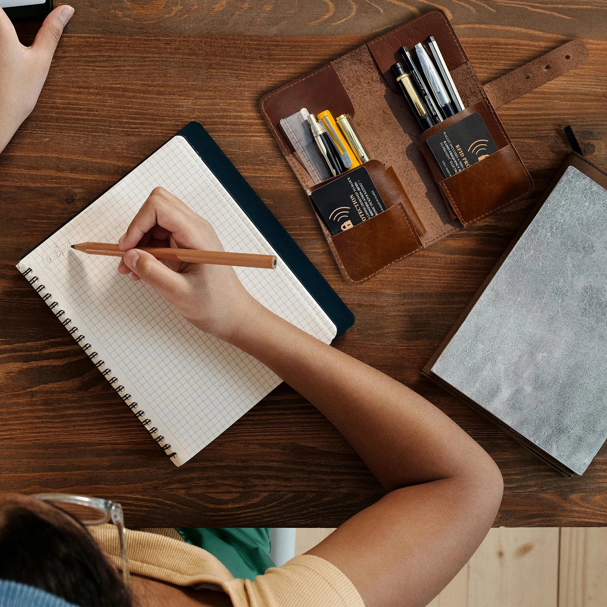 Leather Pen Pencil Case | Handcrafted Artist Tool Organizer