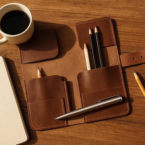 Leather Pen Pencil Case | Handcrafted Artist Tool Organizer