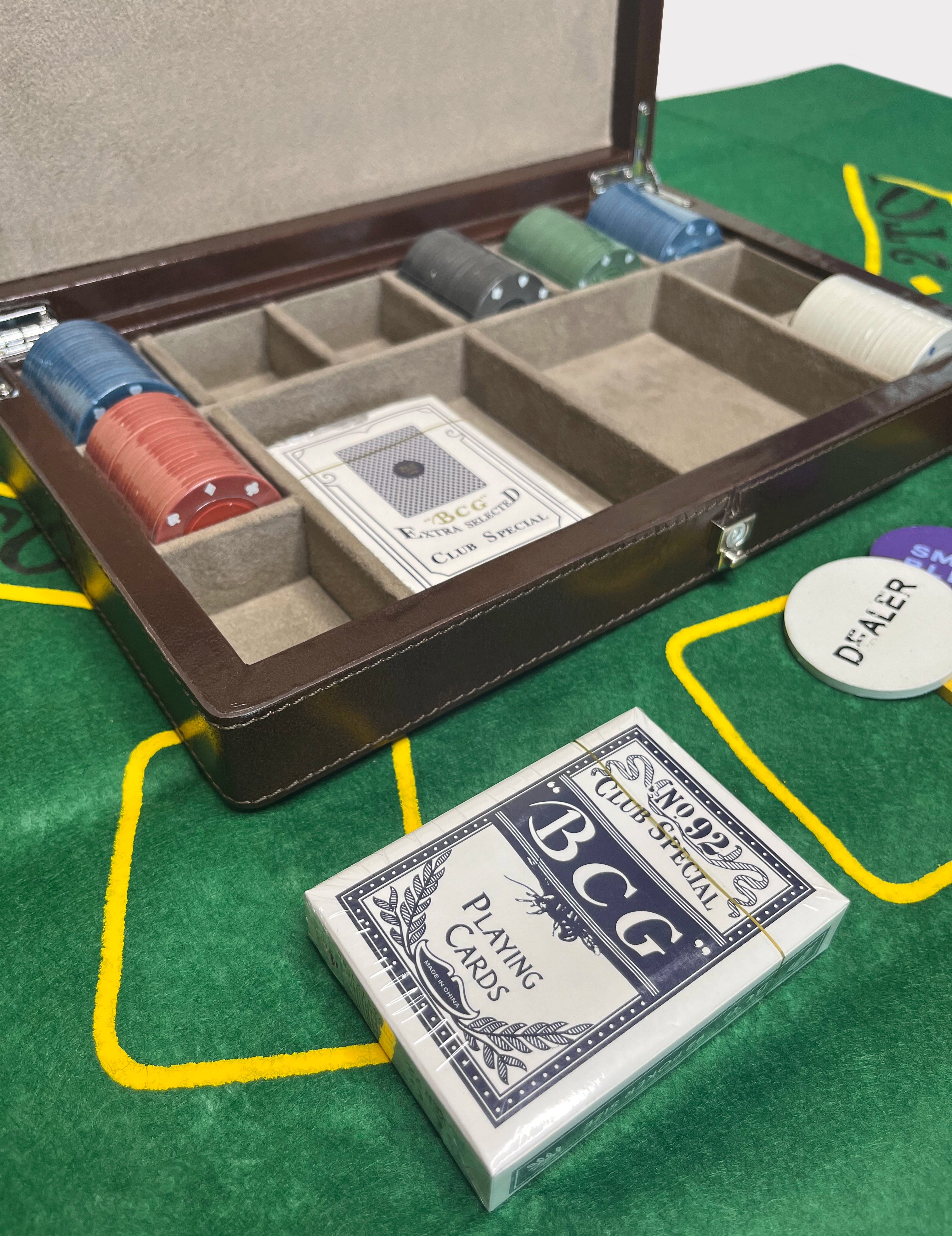 Full-Grain Leather Poker Chip Set | Complete Luxury Game Night Box
