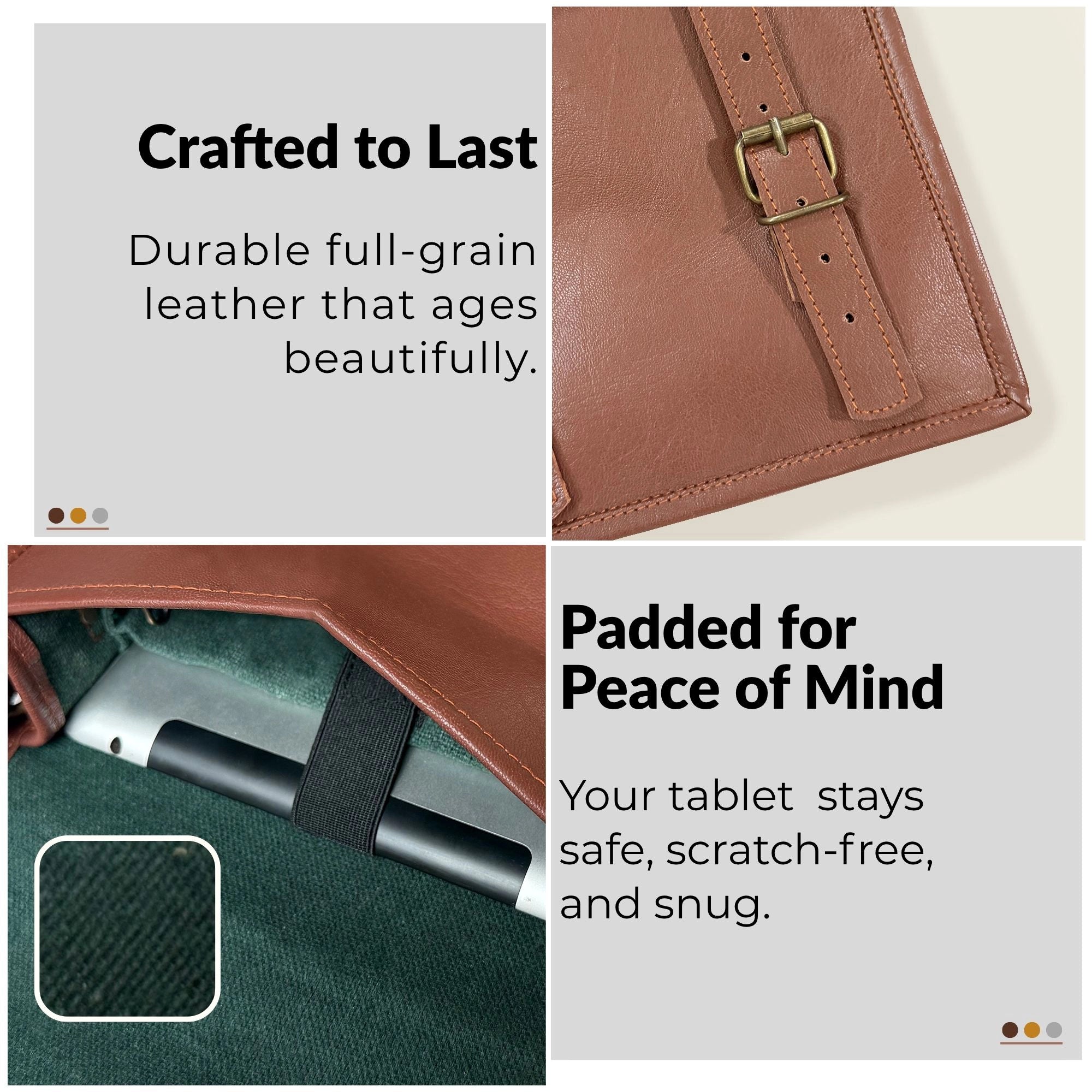 Zeus 11" Leather Crossbody iPad Tablet Messenger Bag