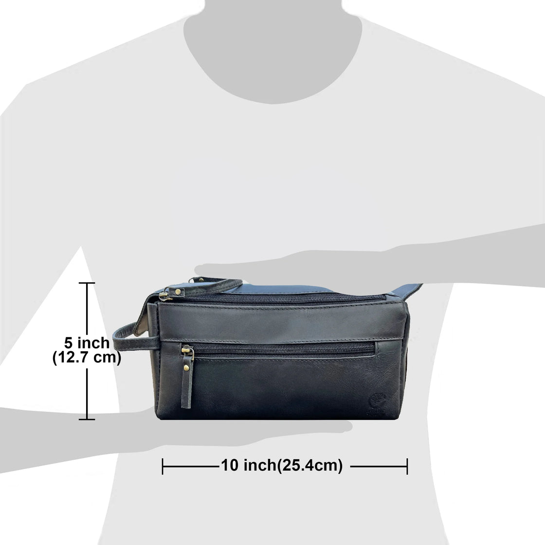Leather Toiletry Bag for Men (Black)