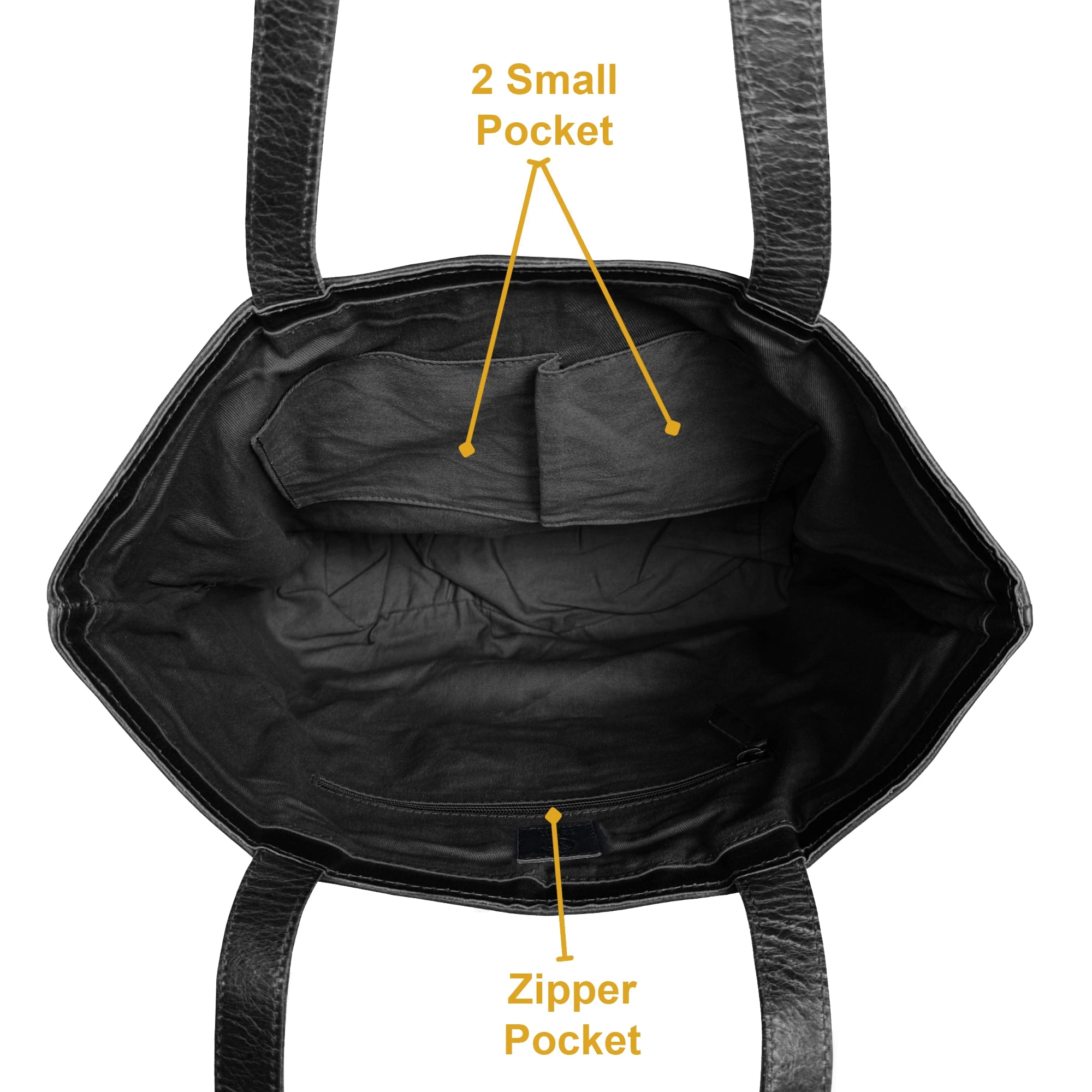 Leather Tote Bag for Women - Hair On Shoulder Satchel Handbag (Black)