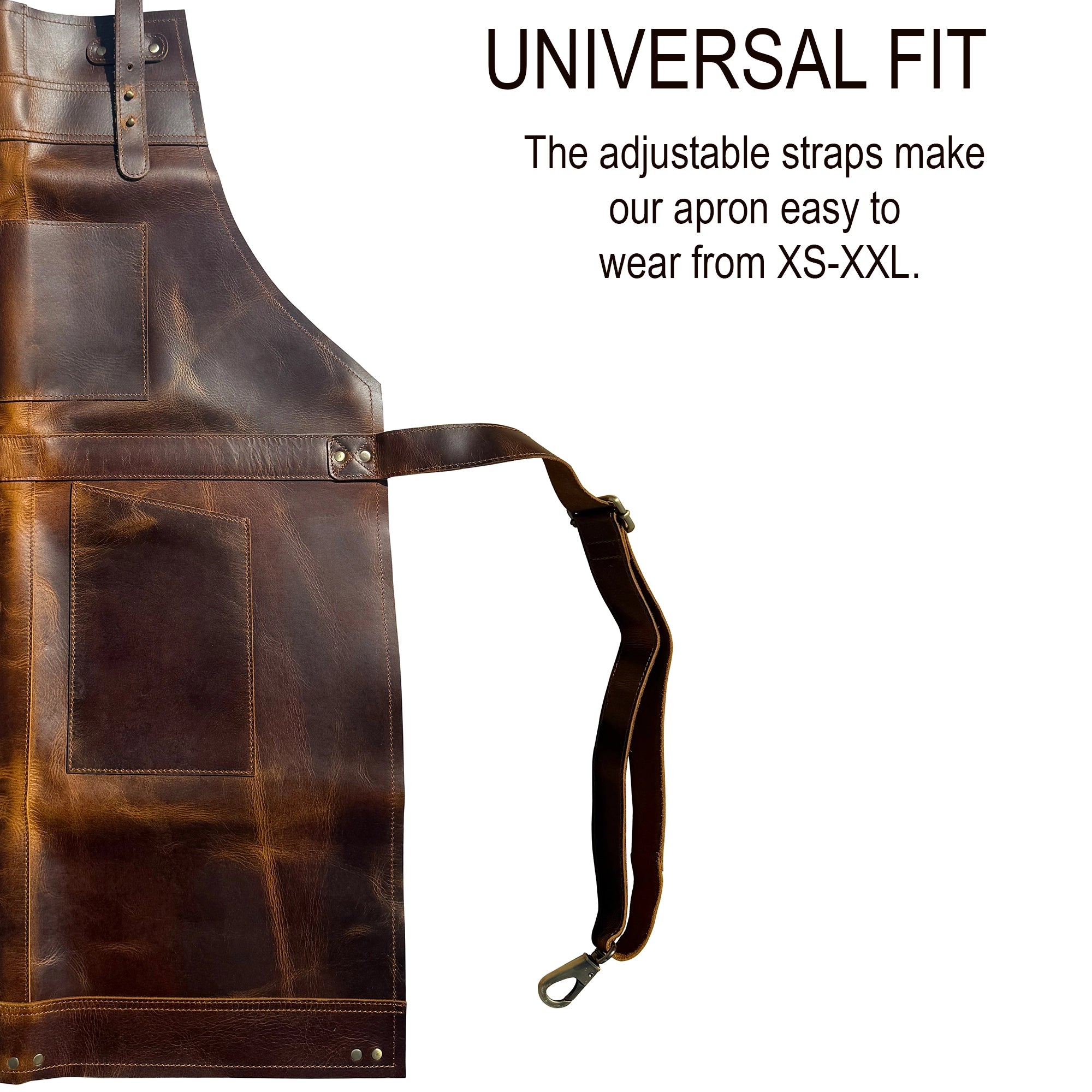 Full-Grain Buffalo Leather Apron - Professional BBQ & Workshop