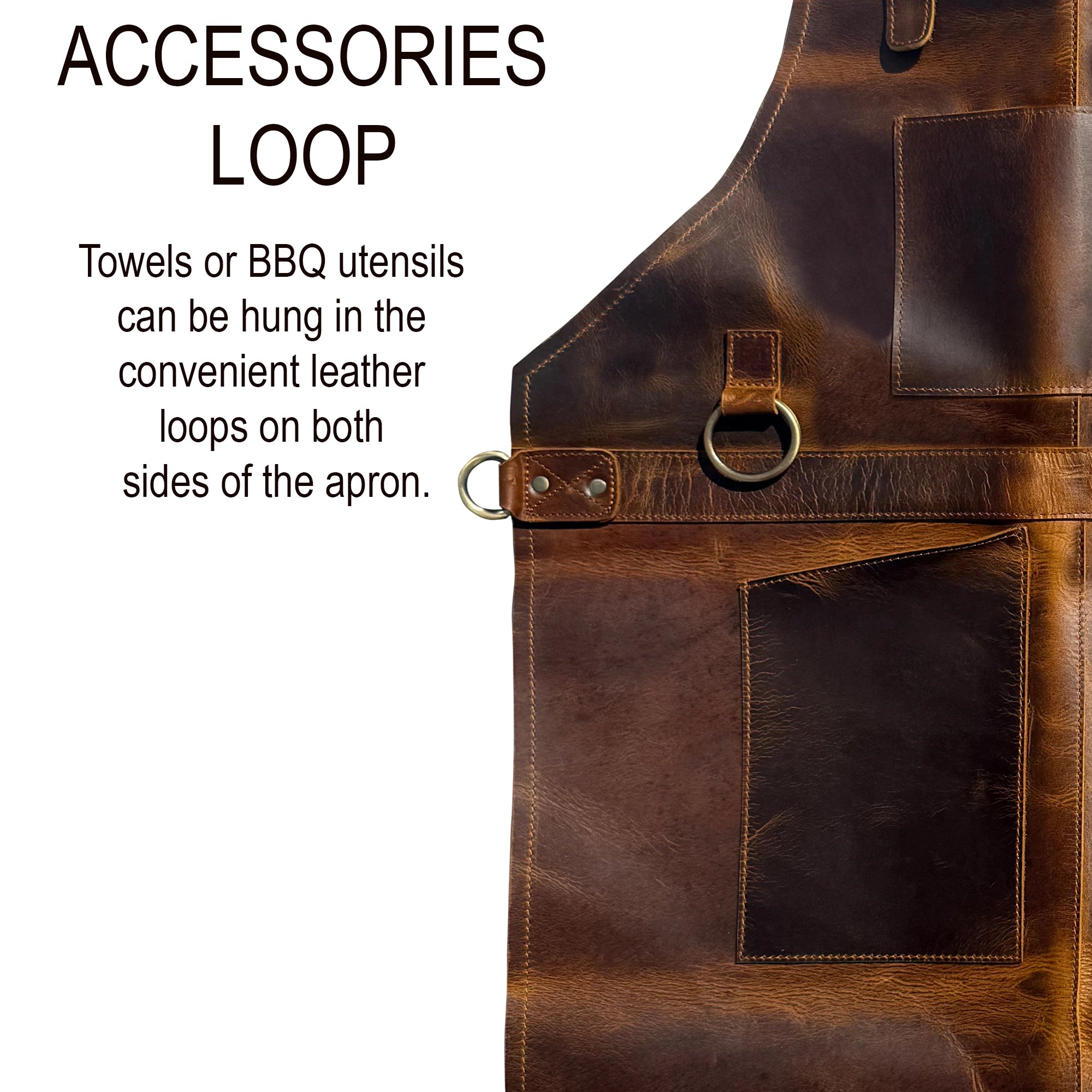 Full-Grain Buffalo Leather Apron - Professional BBQ & Workshop