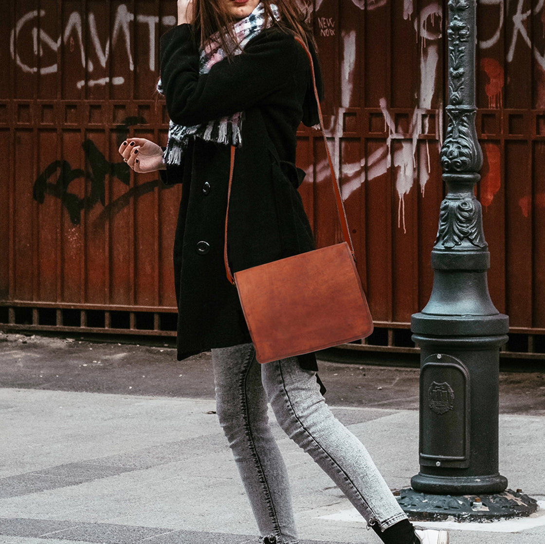 Leather ipad bag messenger sales