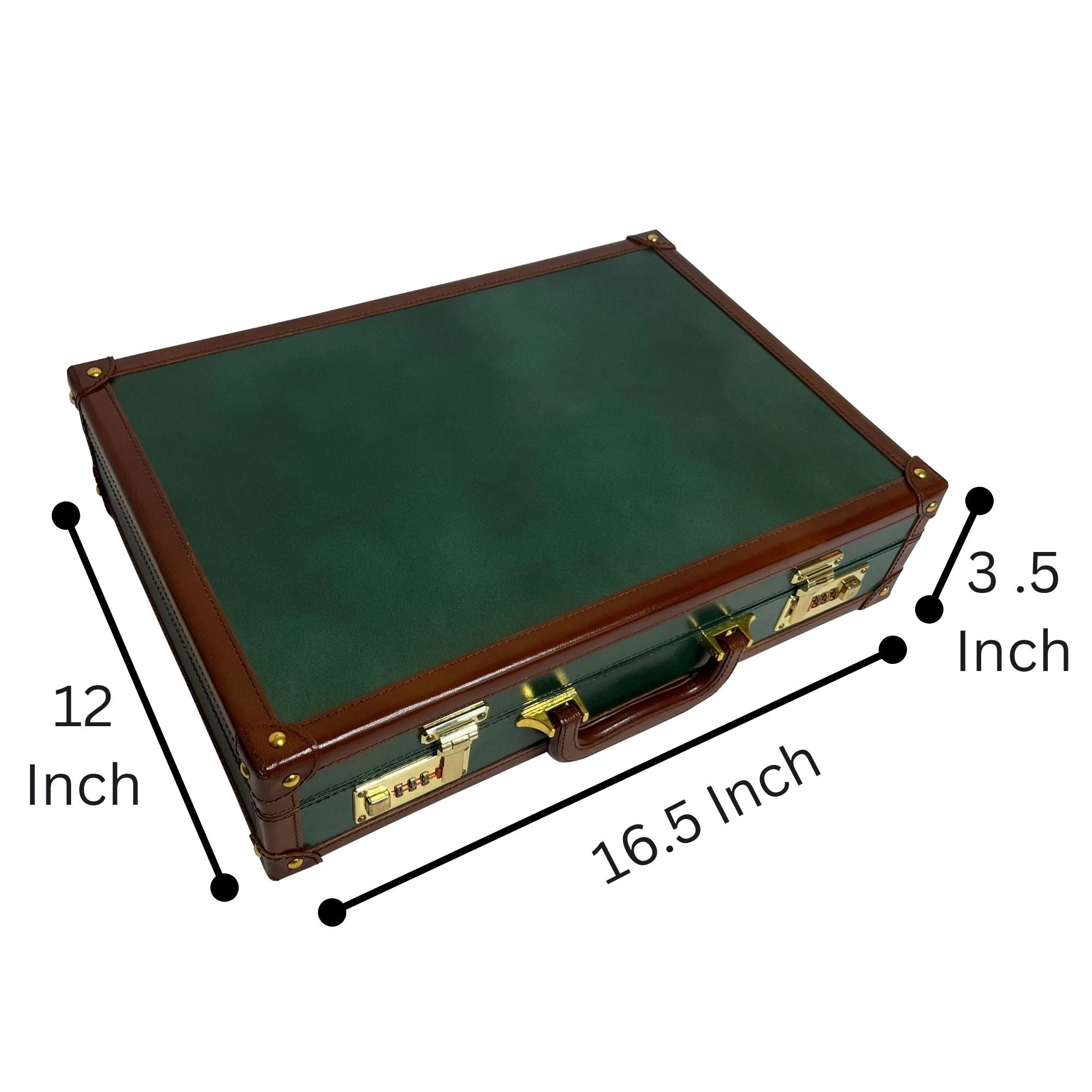 Lockable Leather Briefcase | Full-Grain Laptop Attache Case