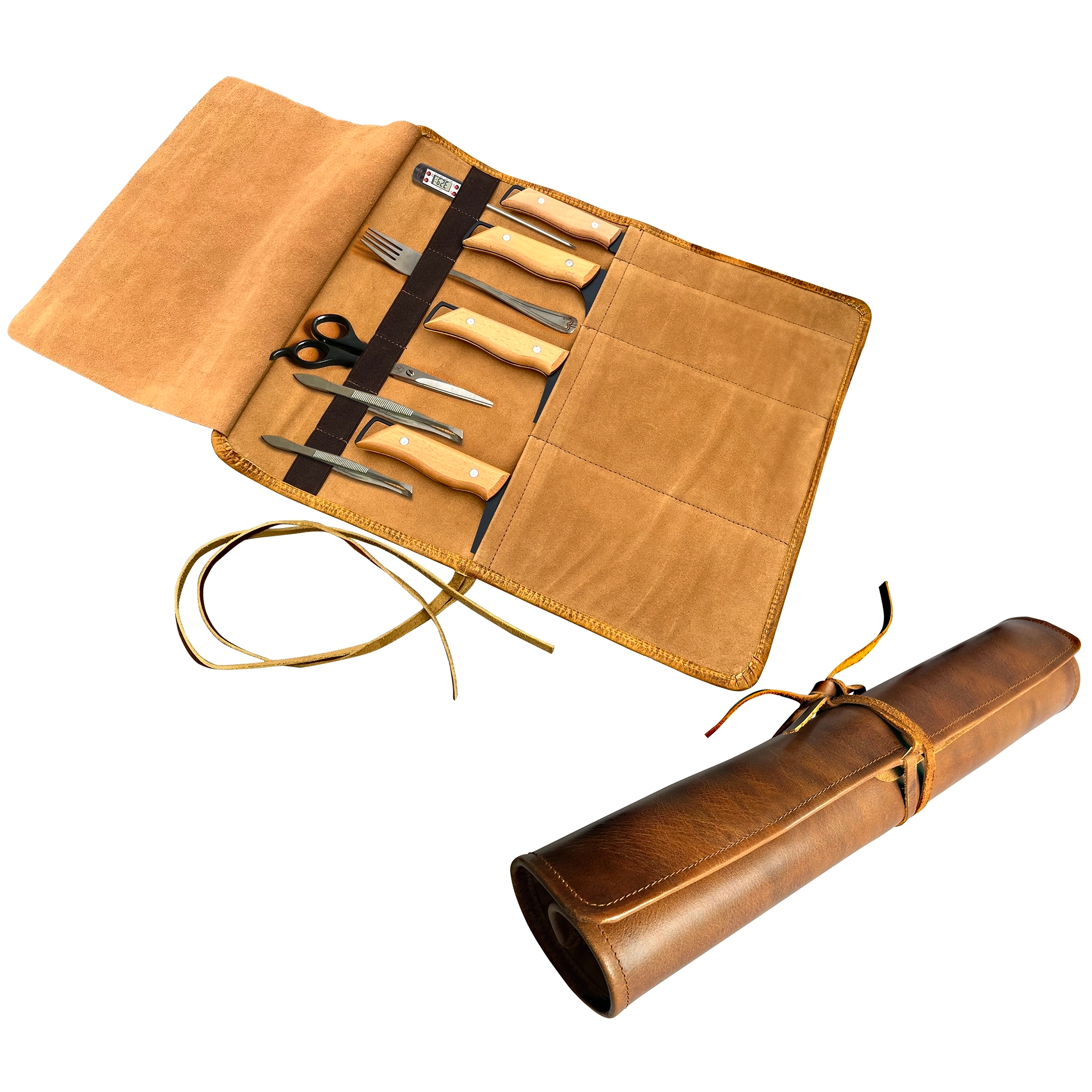 Leather Knife Roll - Chef's Knife Case Holder