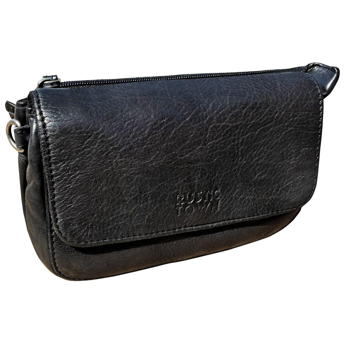 Leather Wallet Travel Purse for Women (Black)