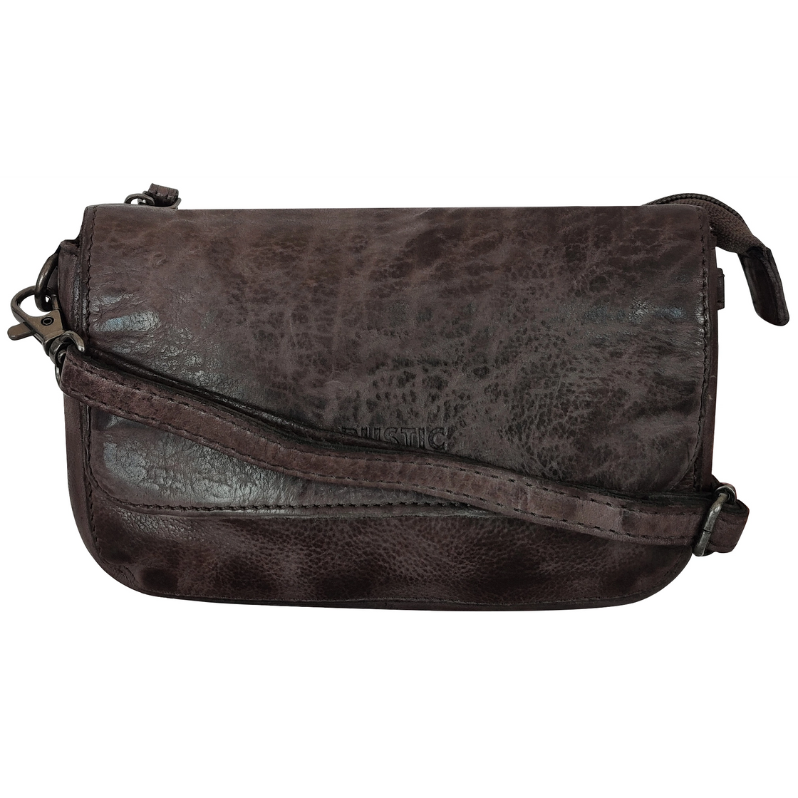 Leather Wallet Travel Purse Waist Bag for Women Stone Brown Rustic Town