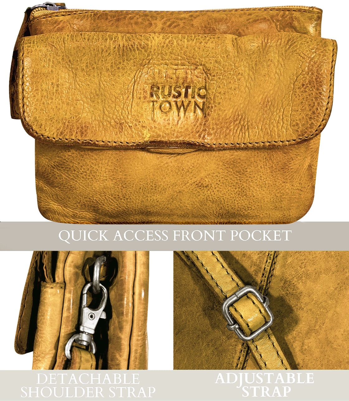 Leather Sling Bag Wristlet Clutch for Women, Yellow