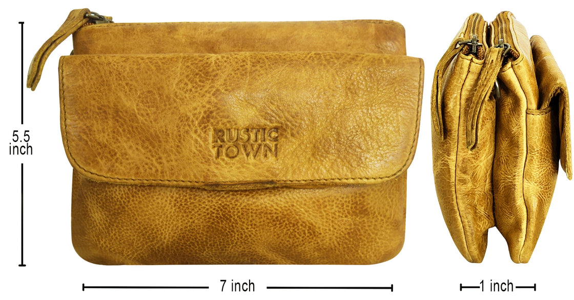 Leather Sling Bag Wristlet Clutch for Women, Yellow