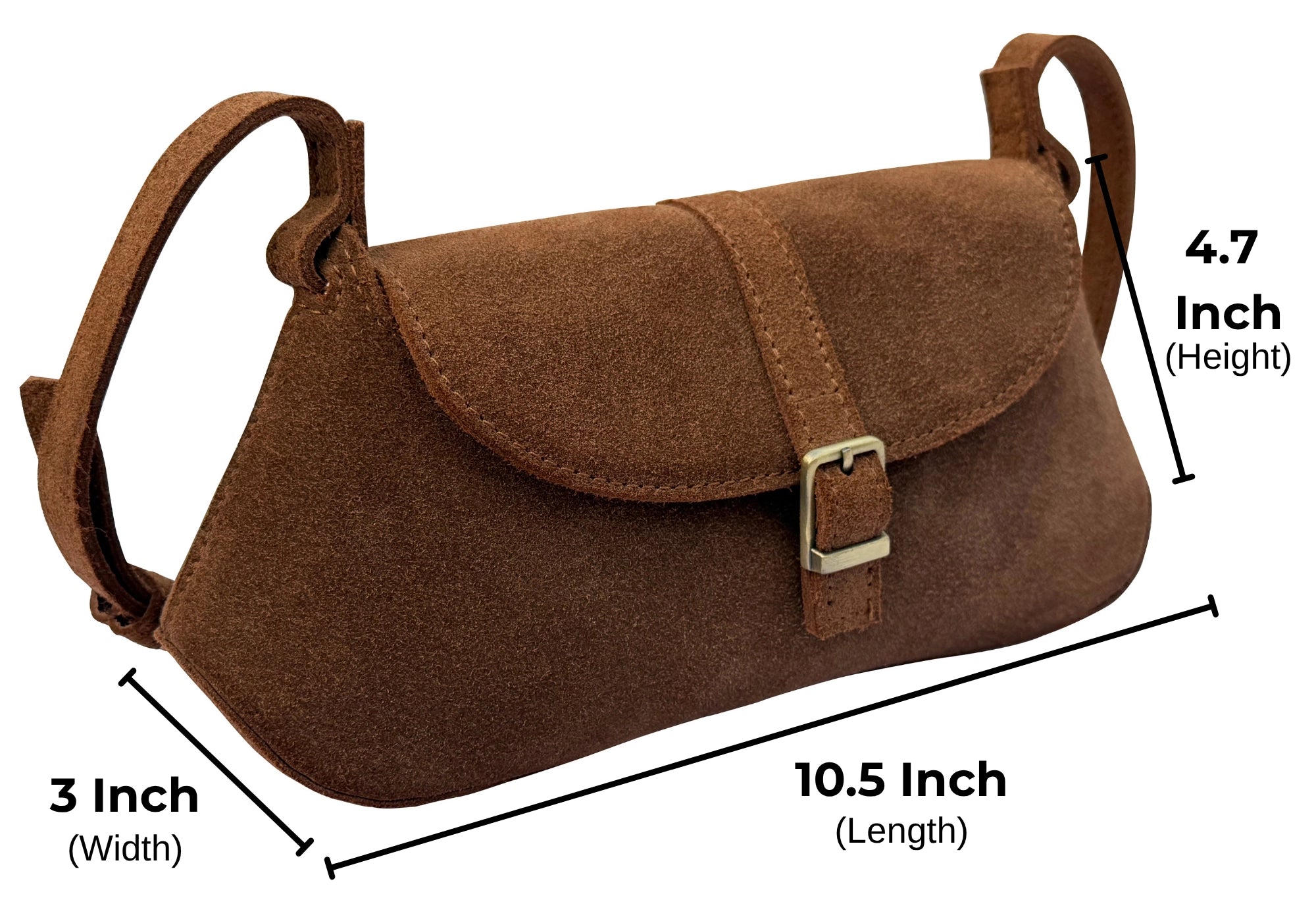 Suede Sling Bag for Women - Minimalist Trapezoid Shoulder Bag
