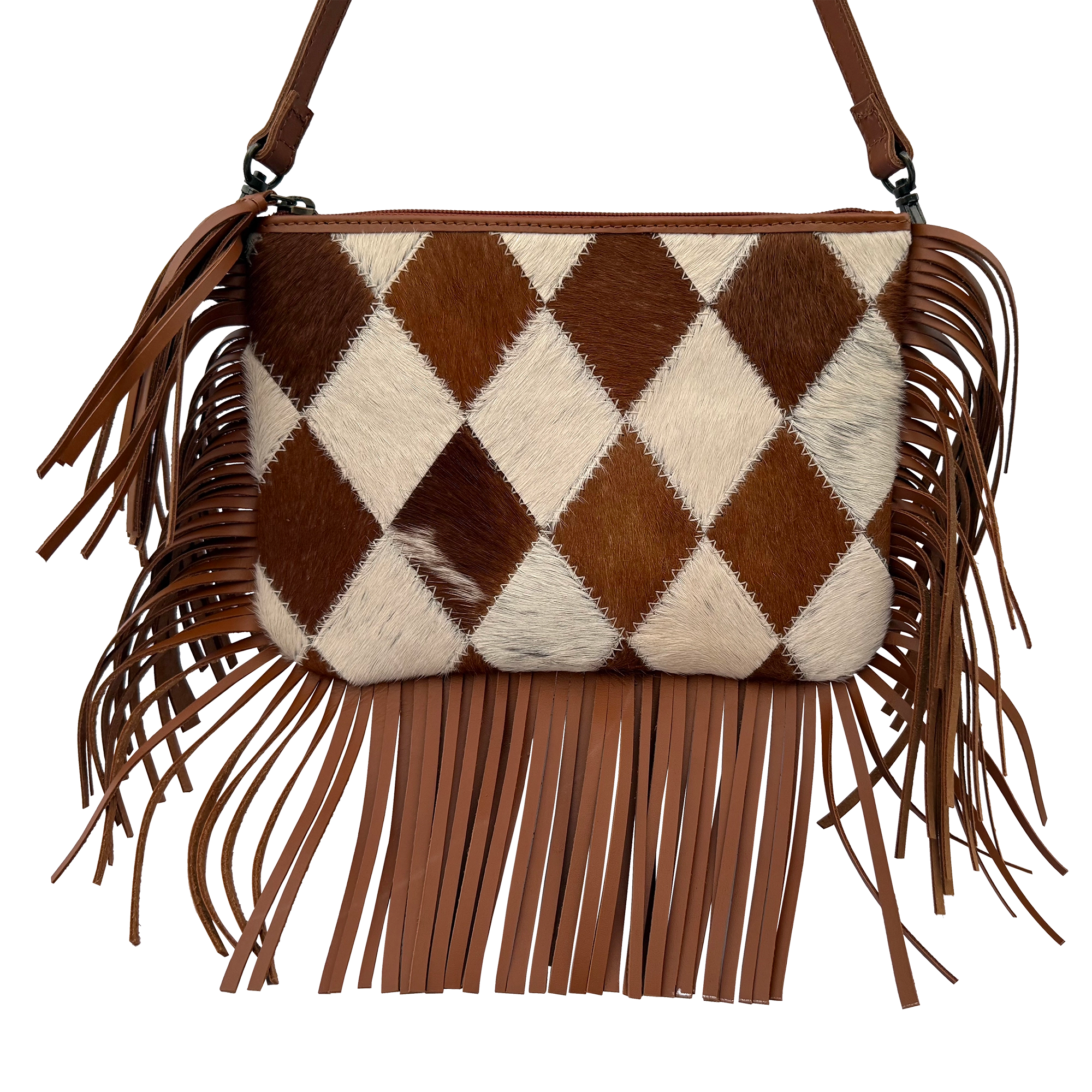 Hair-On Leather Sling Bag for Women | Western Fringe Crossbody & Clutch