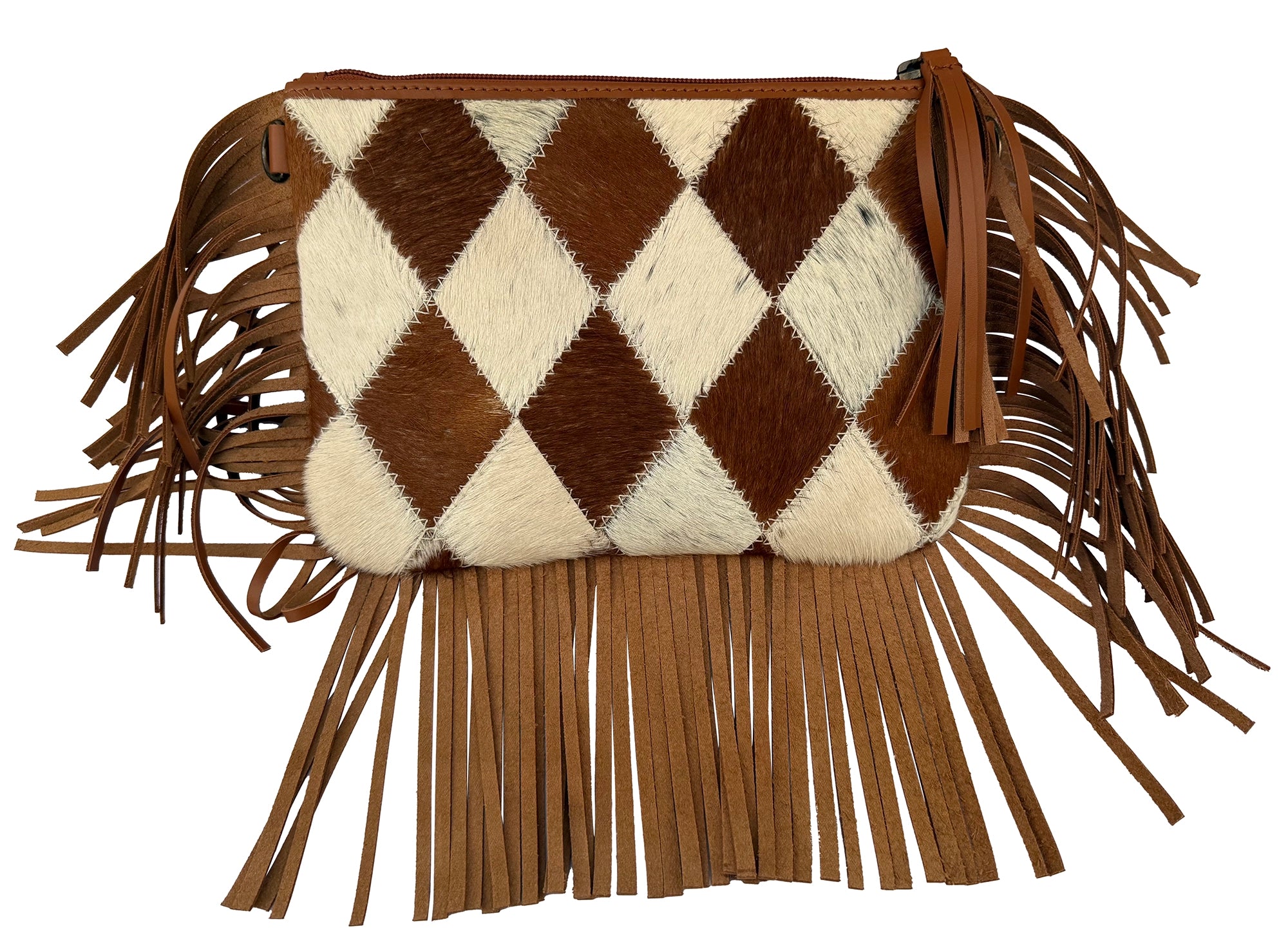 Hair-On Leather Sling Bag for Women | Western Fringe Crossbody & Clutch
