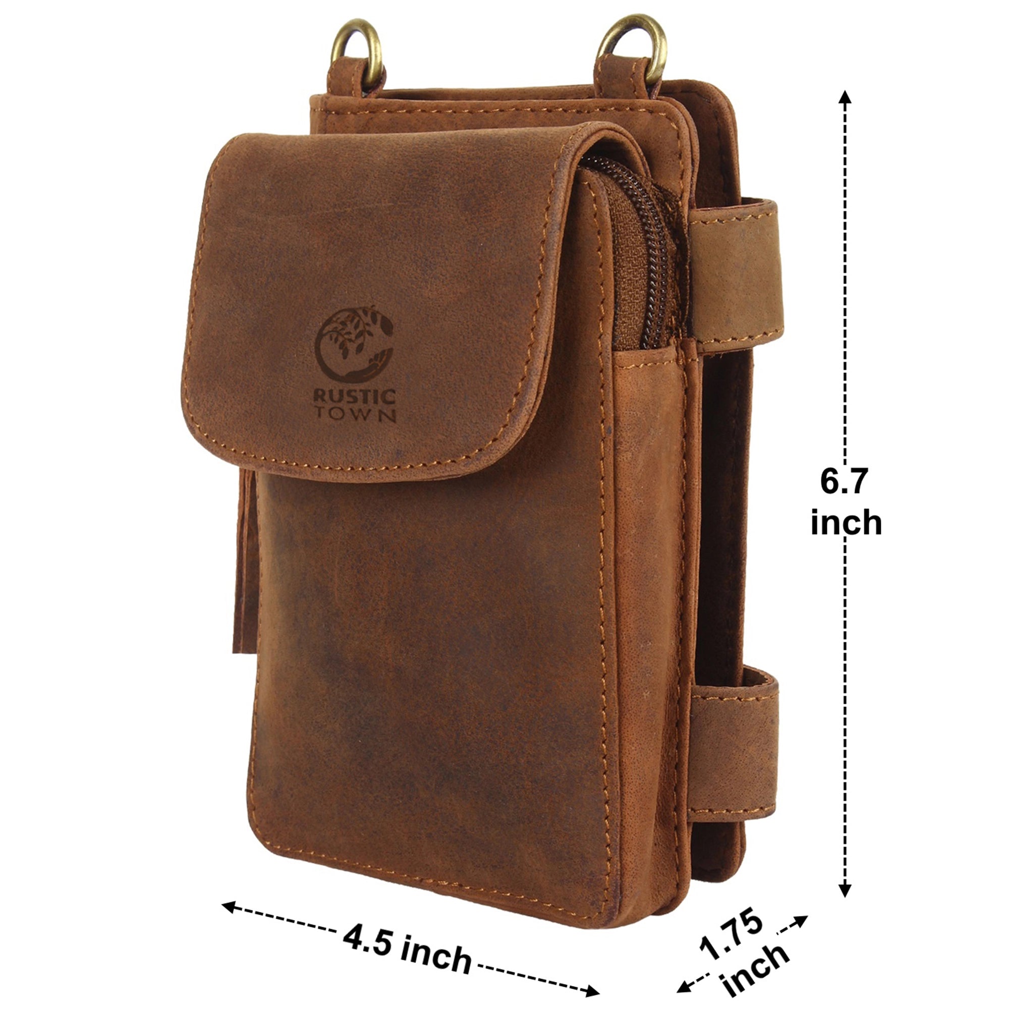 Genuine Leather Crossbody Travel Wallet for Women