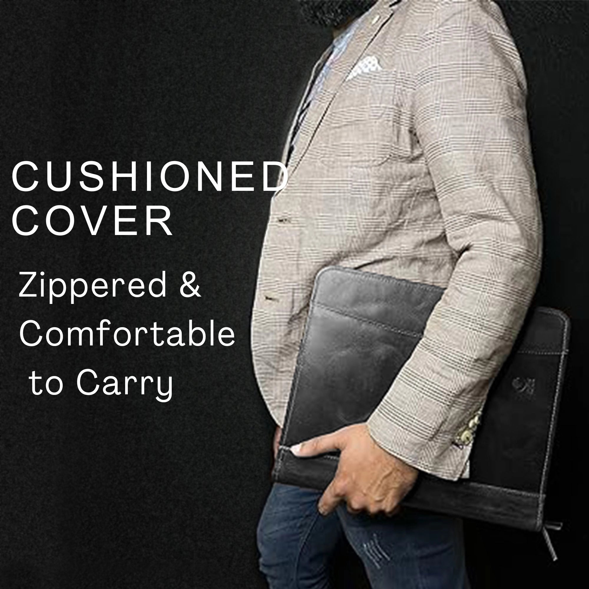 Kingsman Business Leather Padfolio (Black)