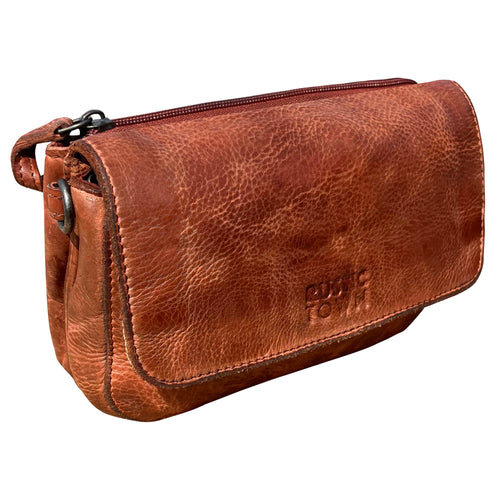Elara Leather Wallet Travel Purse Waist Bag for Women, Brown