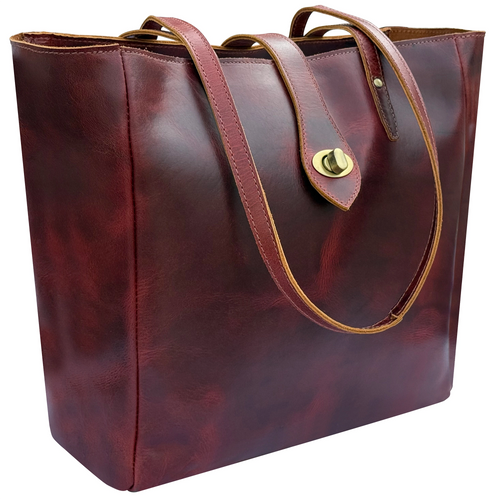 Leather Tote Bag for Women - Classic Shoulder Handbag