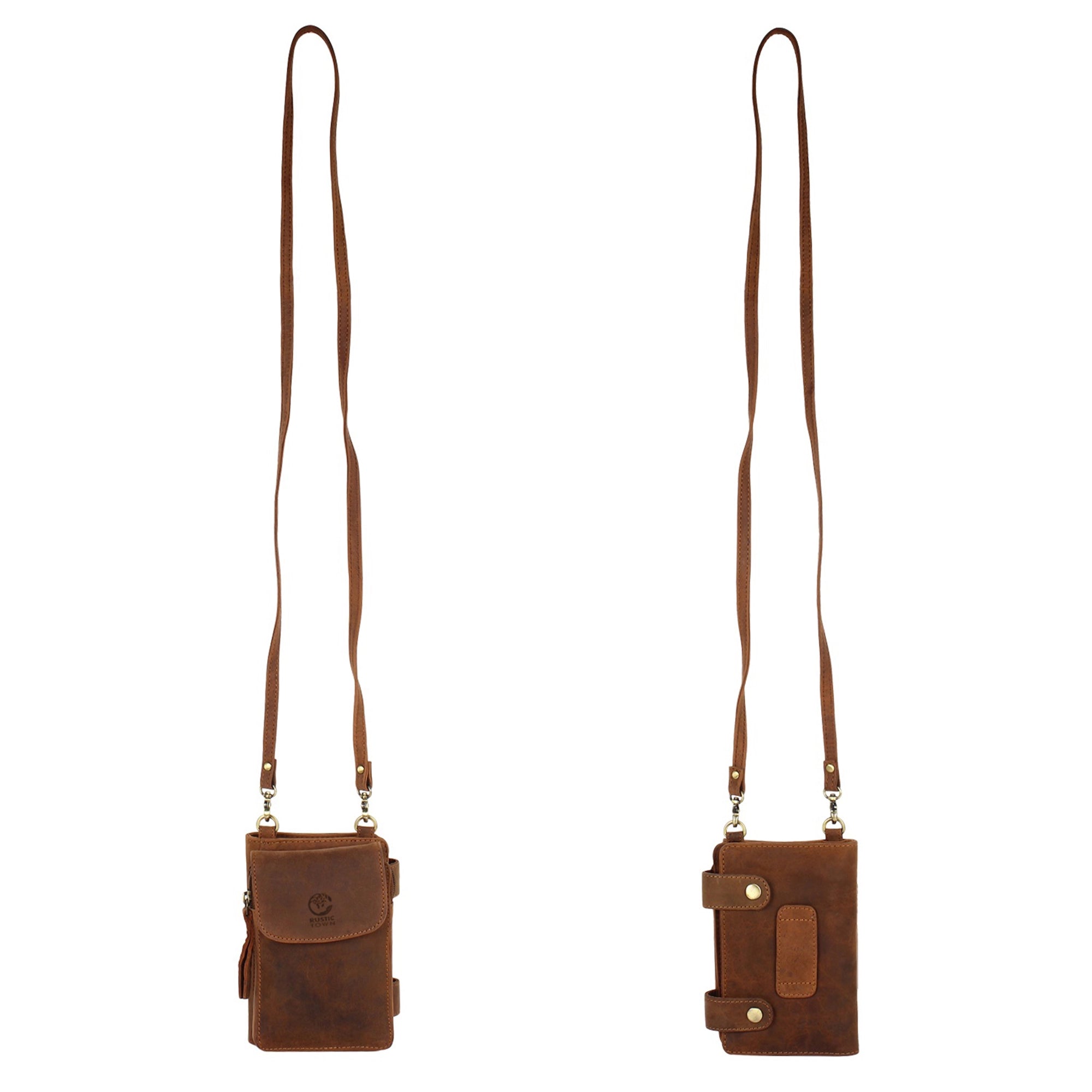 Genuine Leather Crossbody Travel Wallet for Women