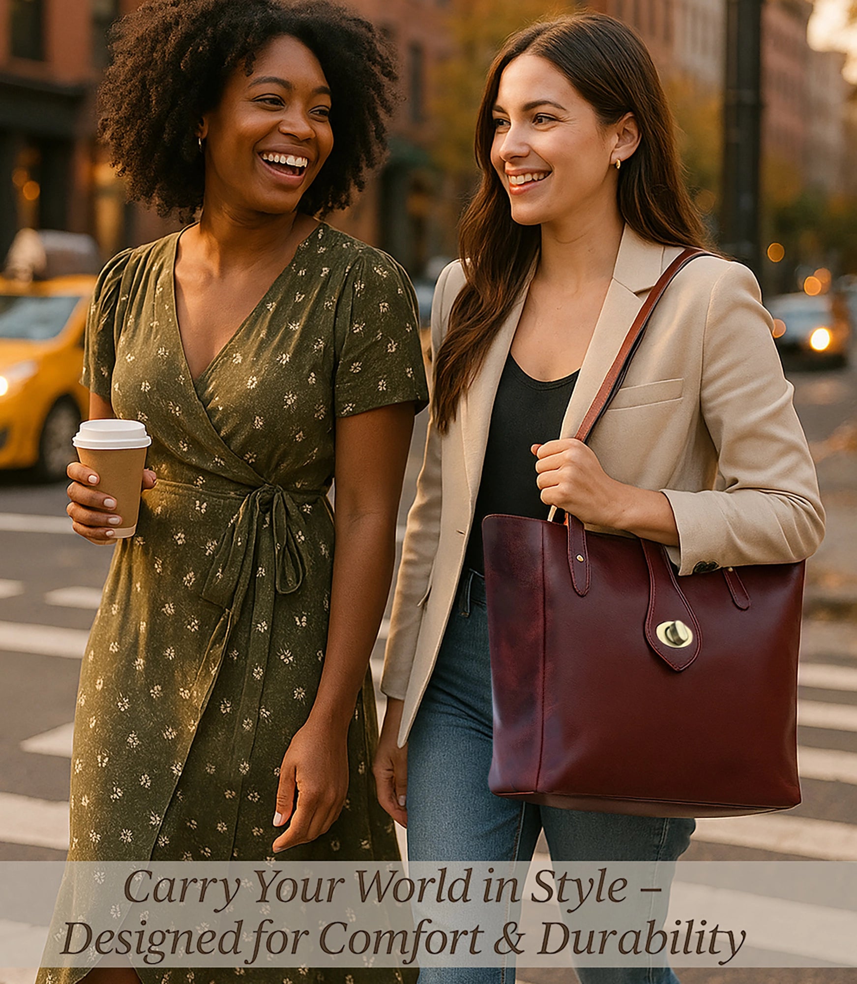 Leather Tote Bag for Women - Classic Shoulder Handbag