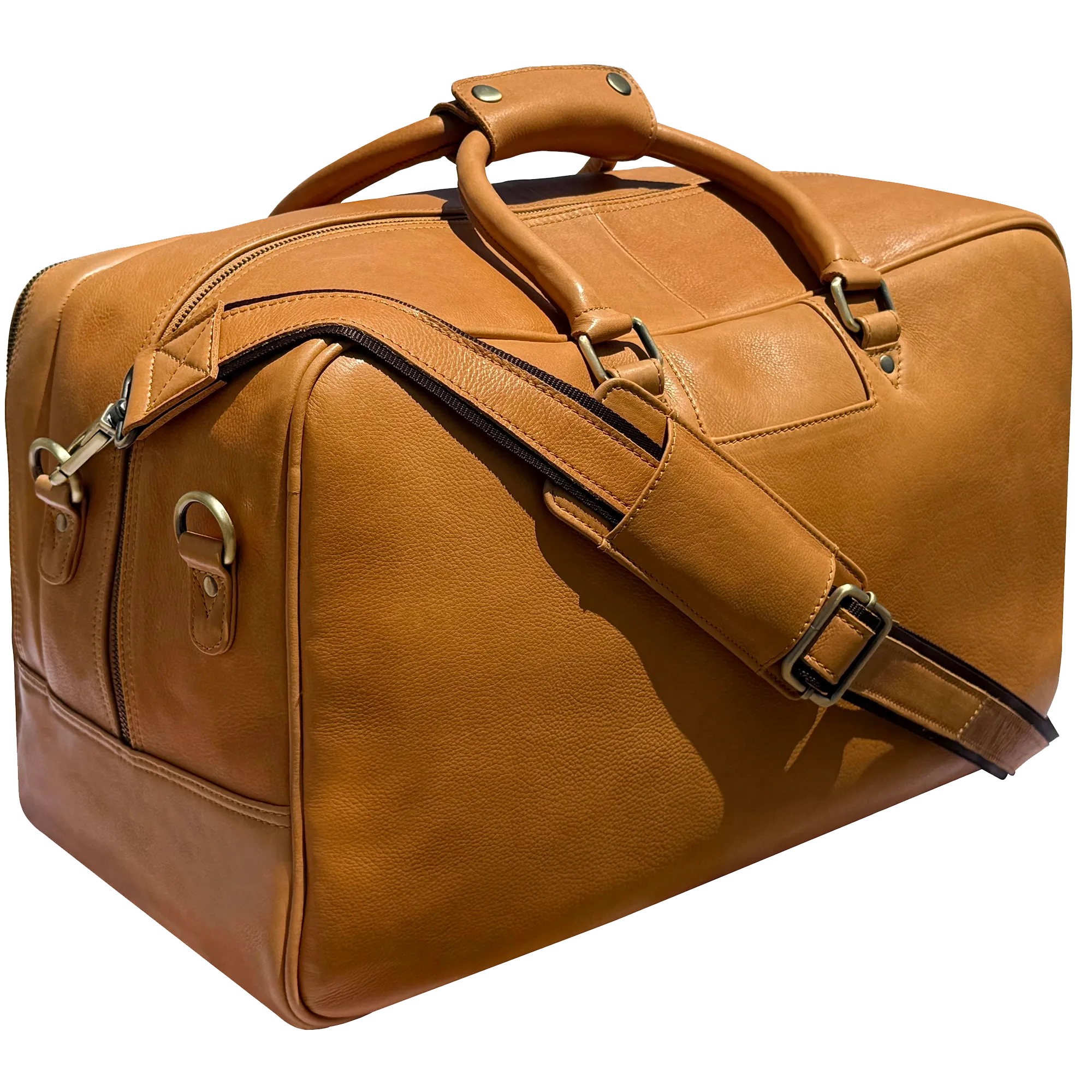 Marco Leather Duffle Bag for Men : Dual Compartment Travel Carry-on