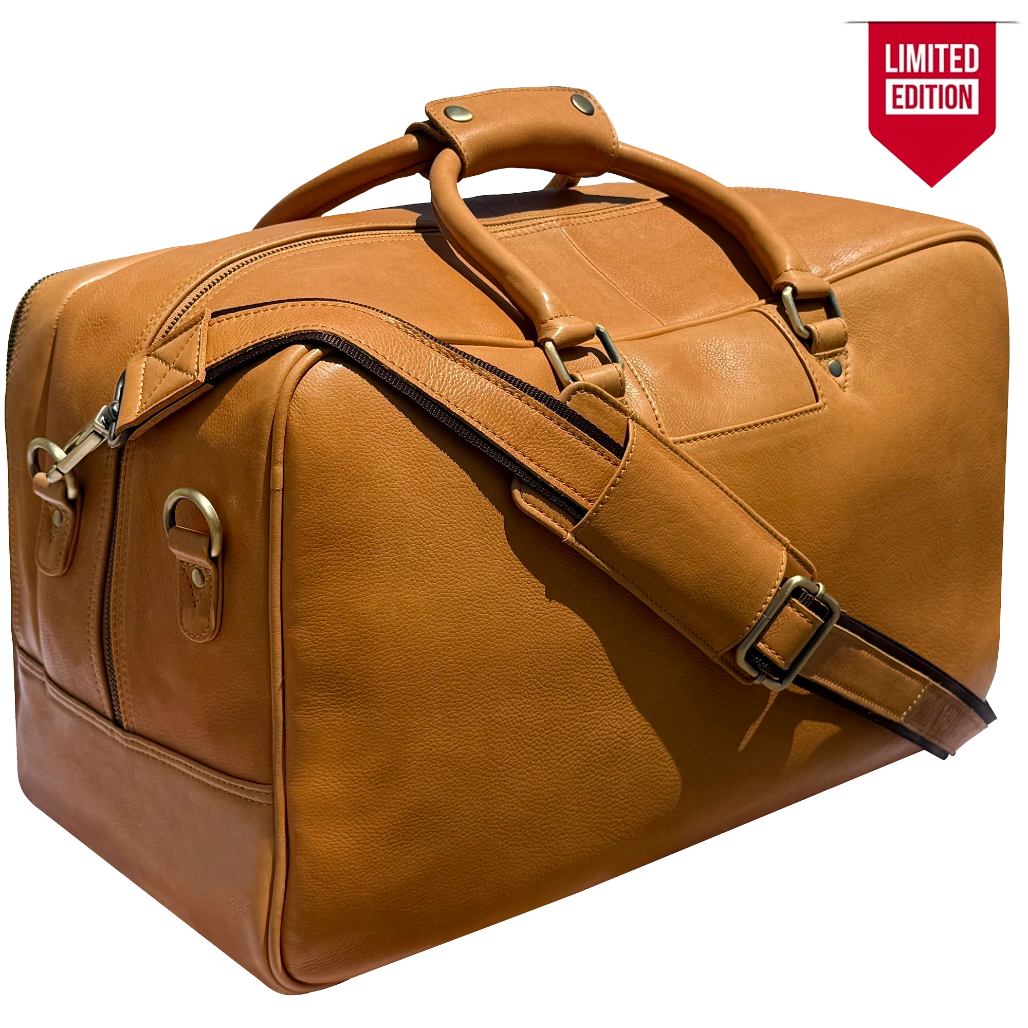 Marco Leather Duffle Bag for Men : Dual Compartment Travel Carry-on
