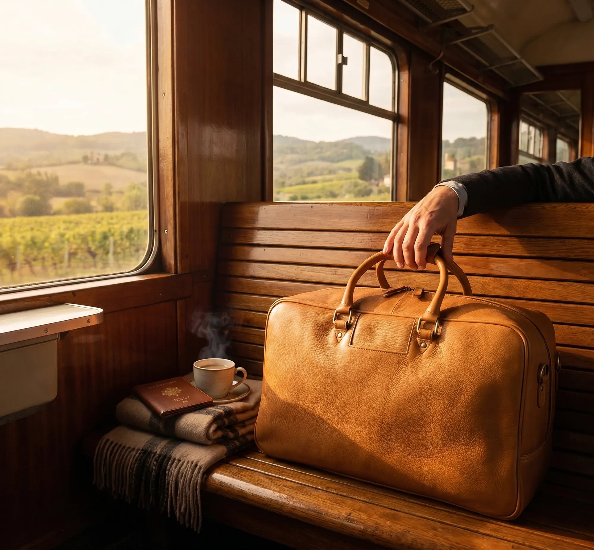 Marco Leather Duffle Bag for Men : Dual Compartment Travel Carry-on