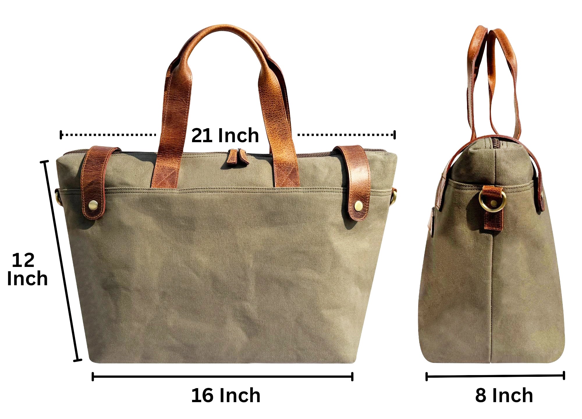 Canvas Leather Duffle Bag | Organized Travel Weekend Bag