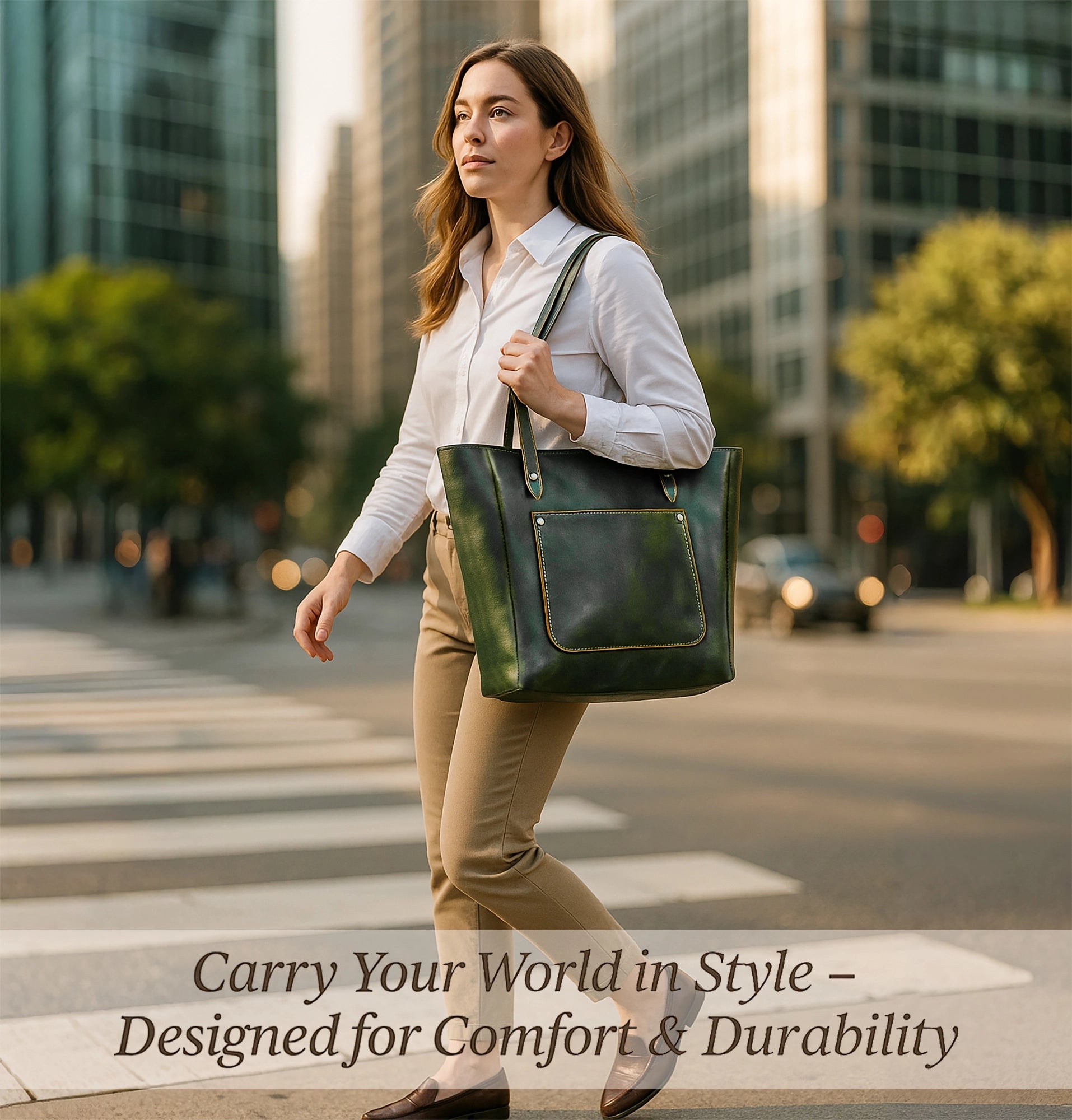 Leather Tote Bag for Women - Timeless Shoulder Bag