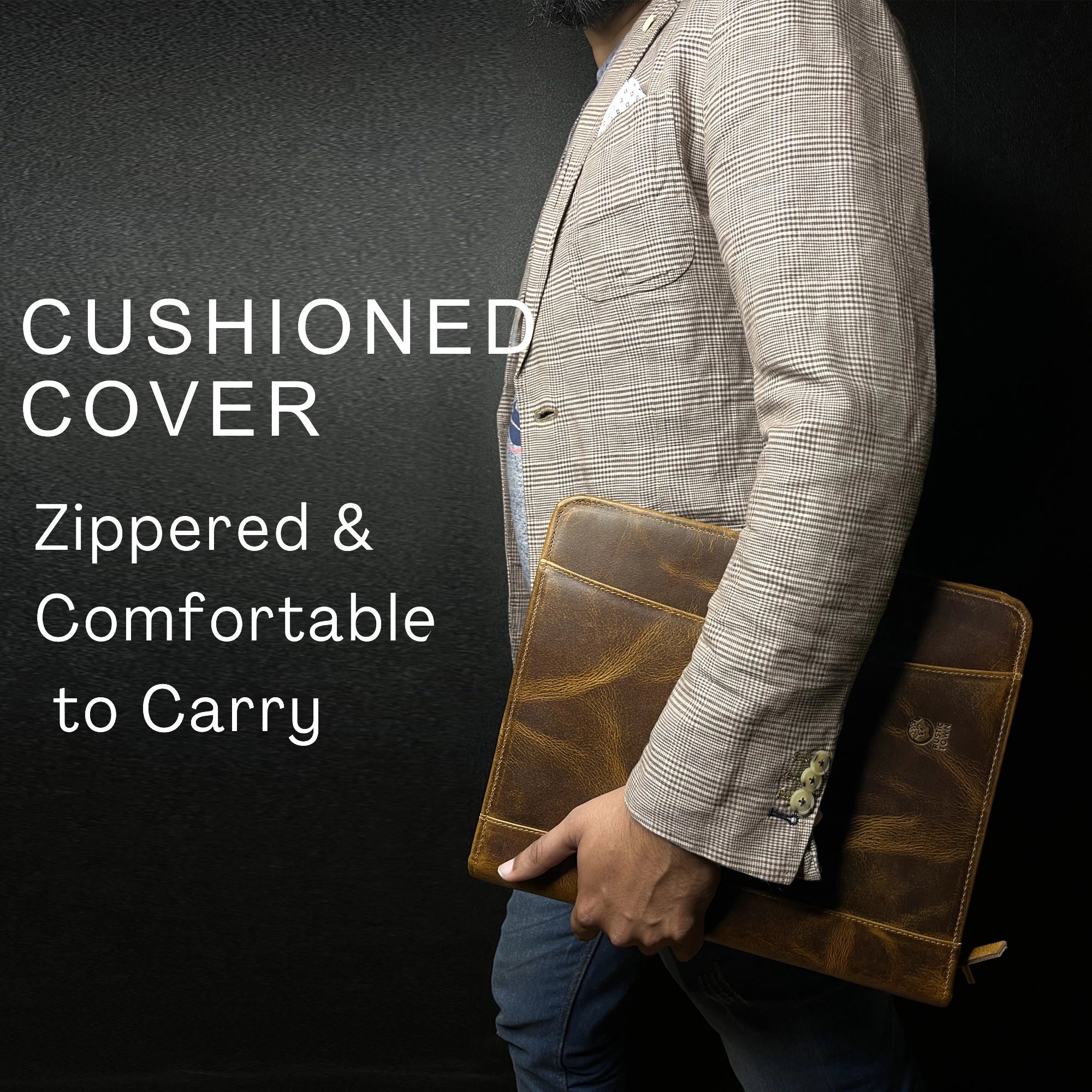 Kingsman Business Leather Padfolio (Antique Brown)