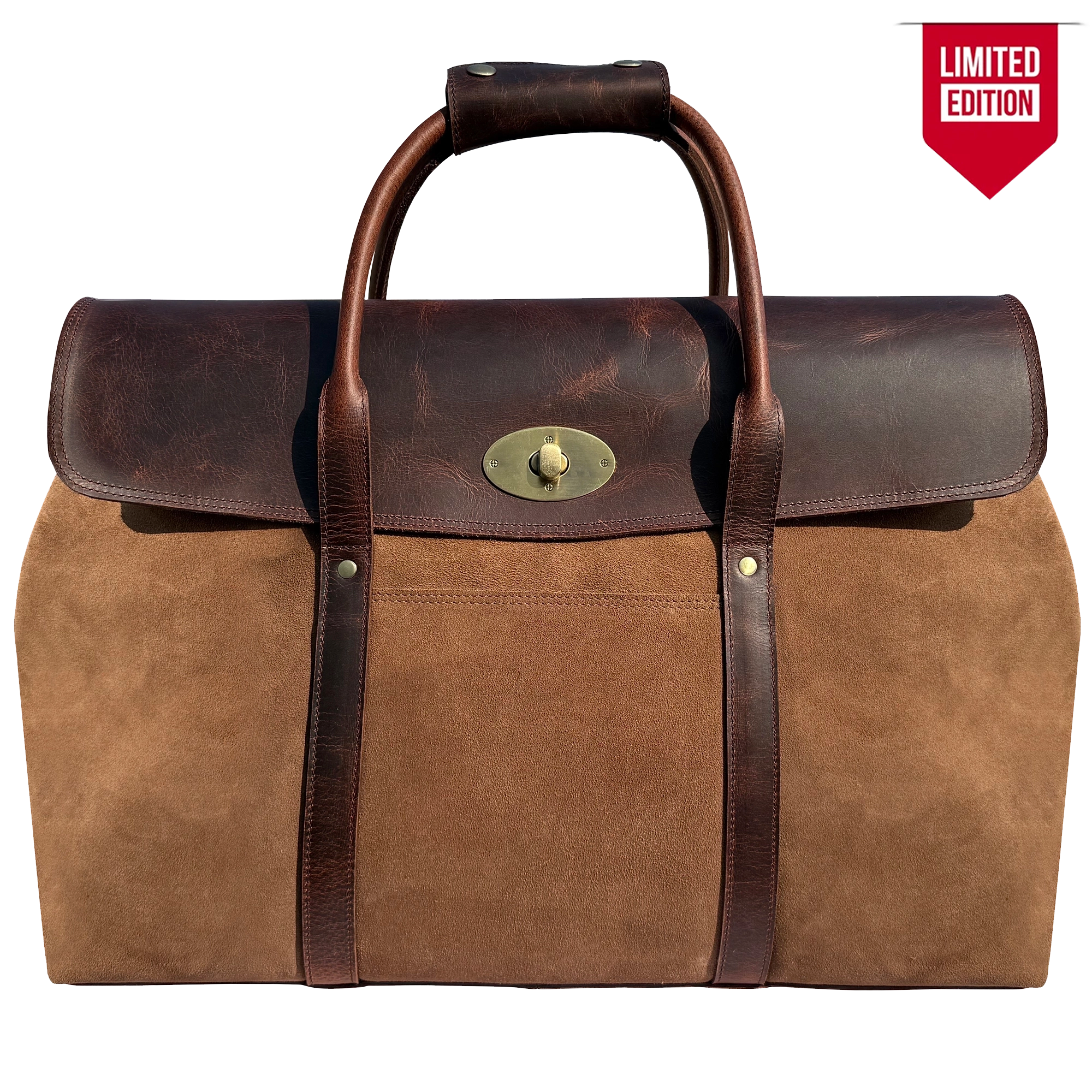 Suede Leather Duffle Bag: Luxury Weekend Travel Carry-on