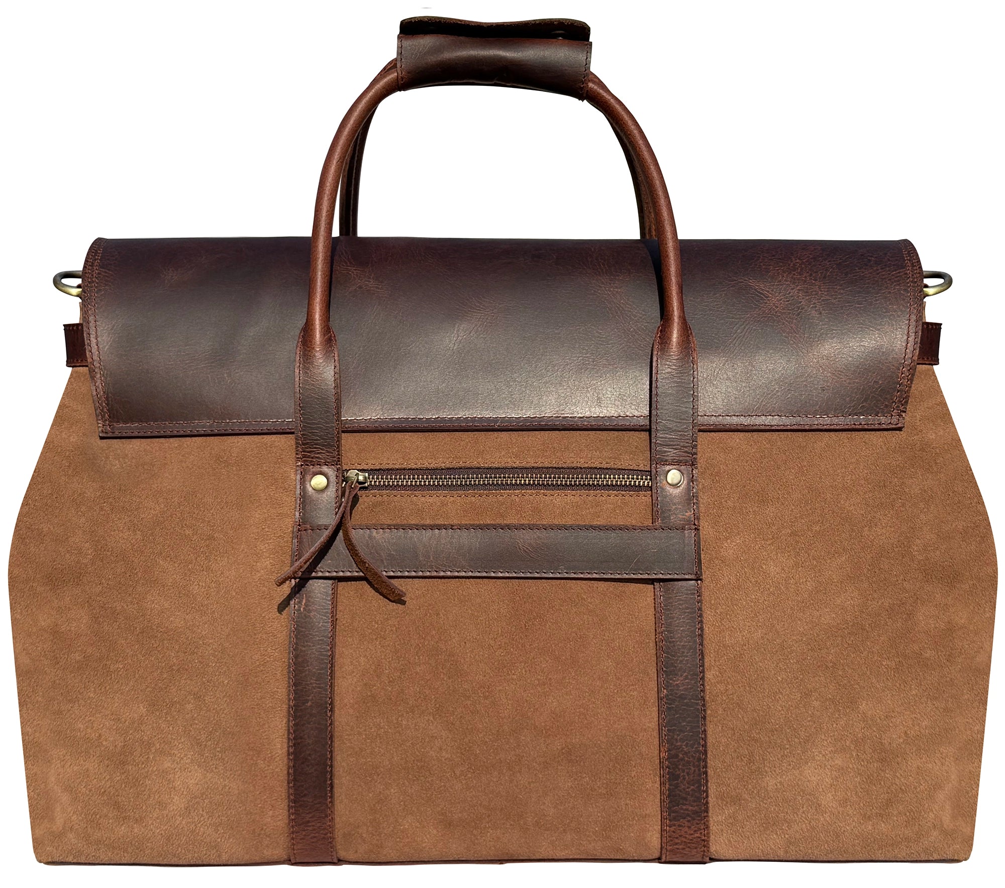 Suede Leather Duffle Bag: Luxury Weekend Travel Carry-on