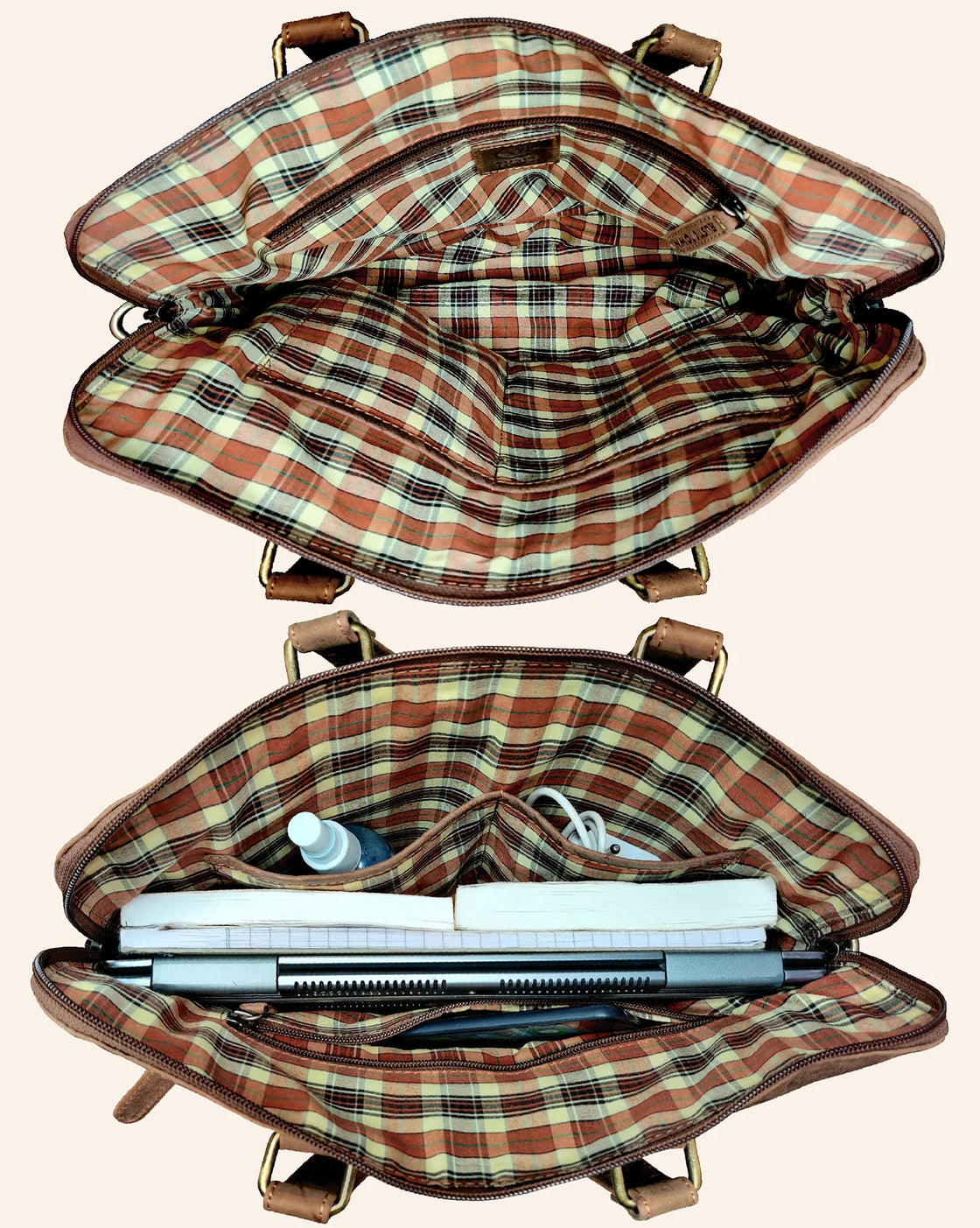 Leather Messenger Bag for Men Women Vintage Travel 14 inch Laptop Briefcase Shoulder Bag