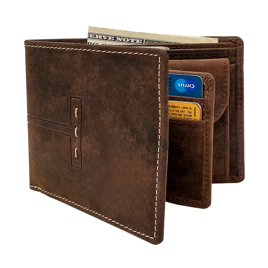 Leather Bifold Wallet with RFID Protection