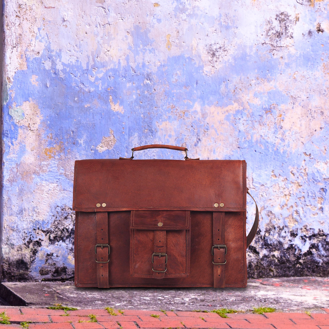 Beast Handmade Classic Leather Briefcase Satchel Laptop Messenger