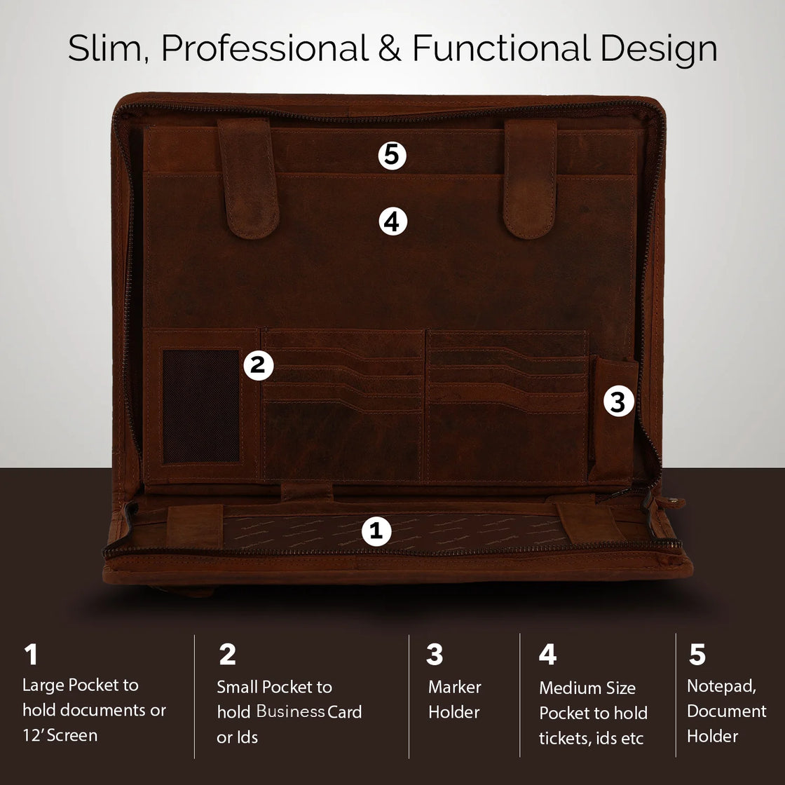 Supreme Business Leather Portfolio (Dark Brown)