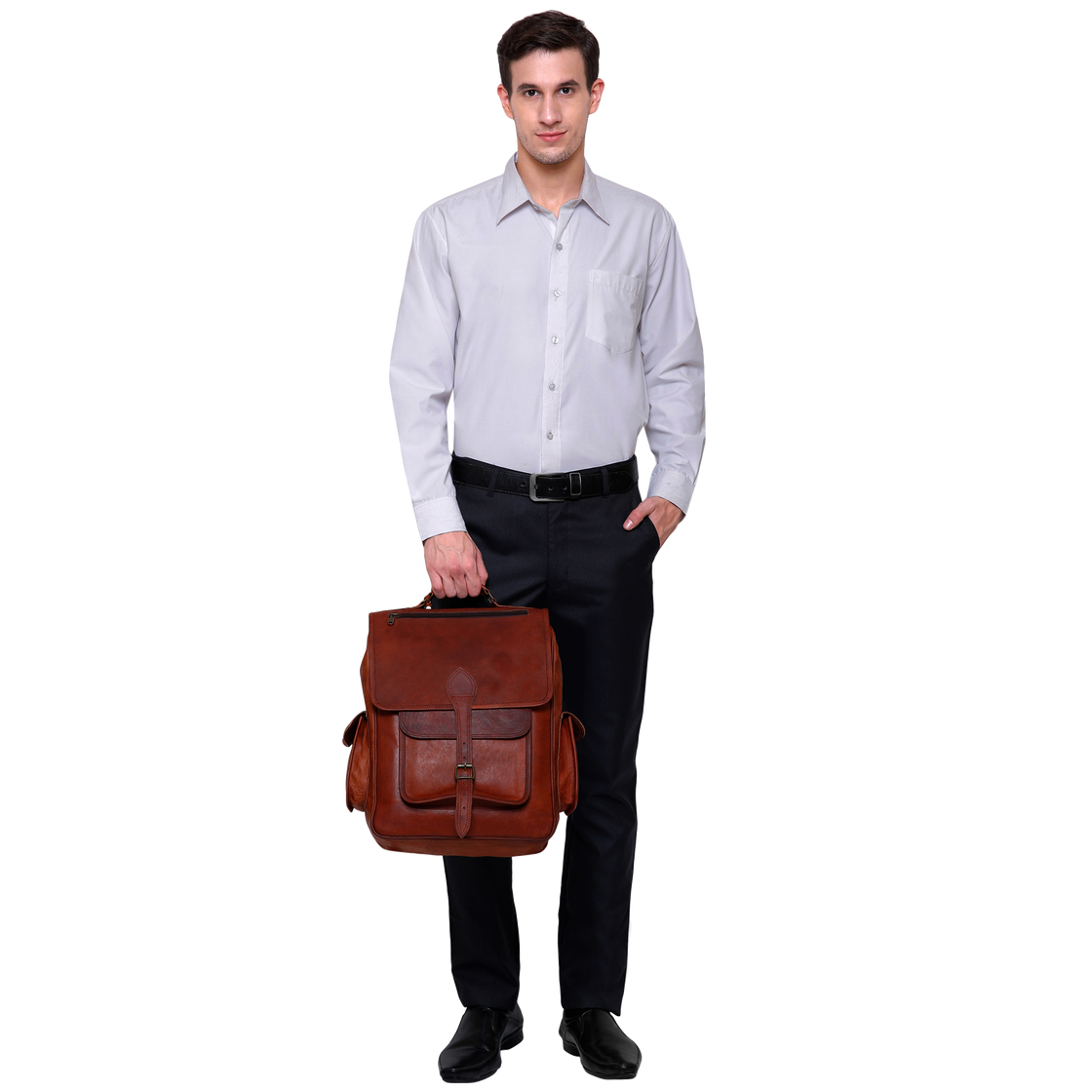 Hughes Rustic Leather Backpack  Leather Laptop Backpack — Classy Leather  Bags