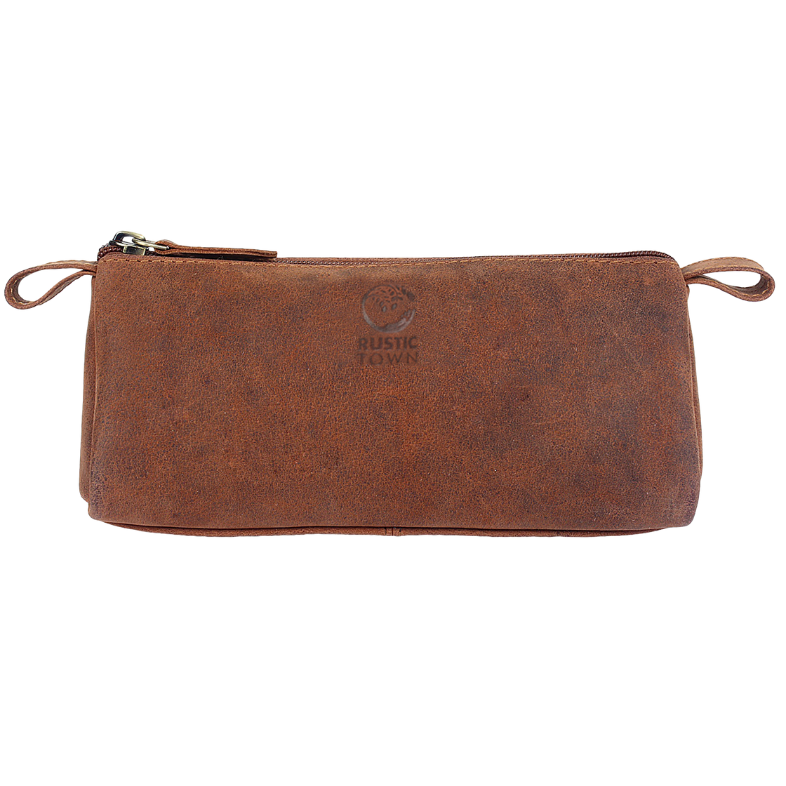 Tom Leather Pencil Case - Zippered Pen Pouch for School, Work & Office  (Brown) – Rustic Town