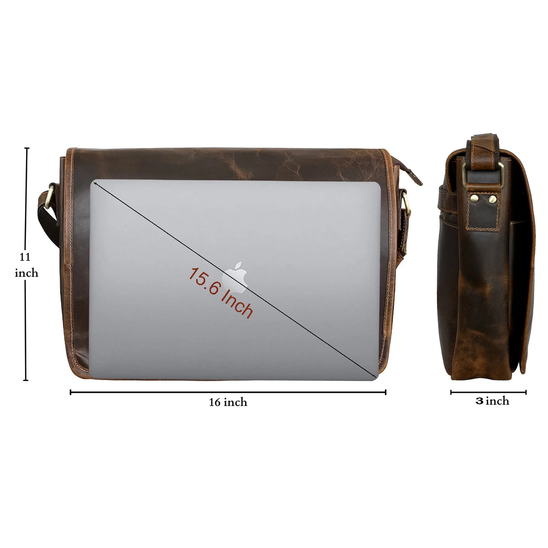 Rustic town 15 inch vintage discount crossbody genuine leather laptop messenger bag