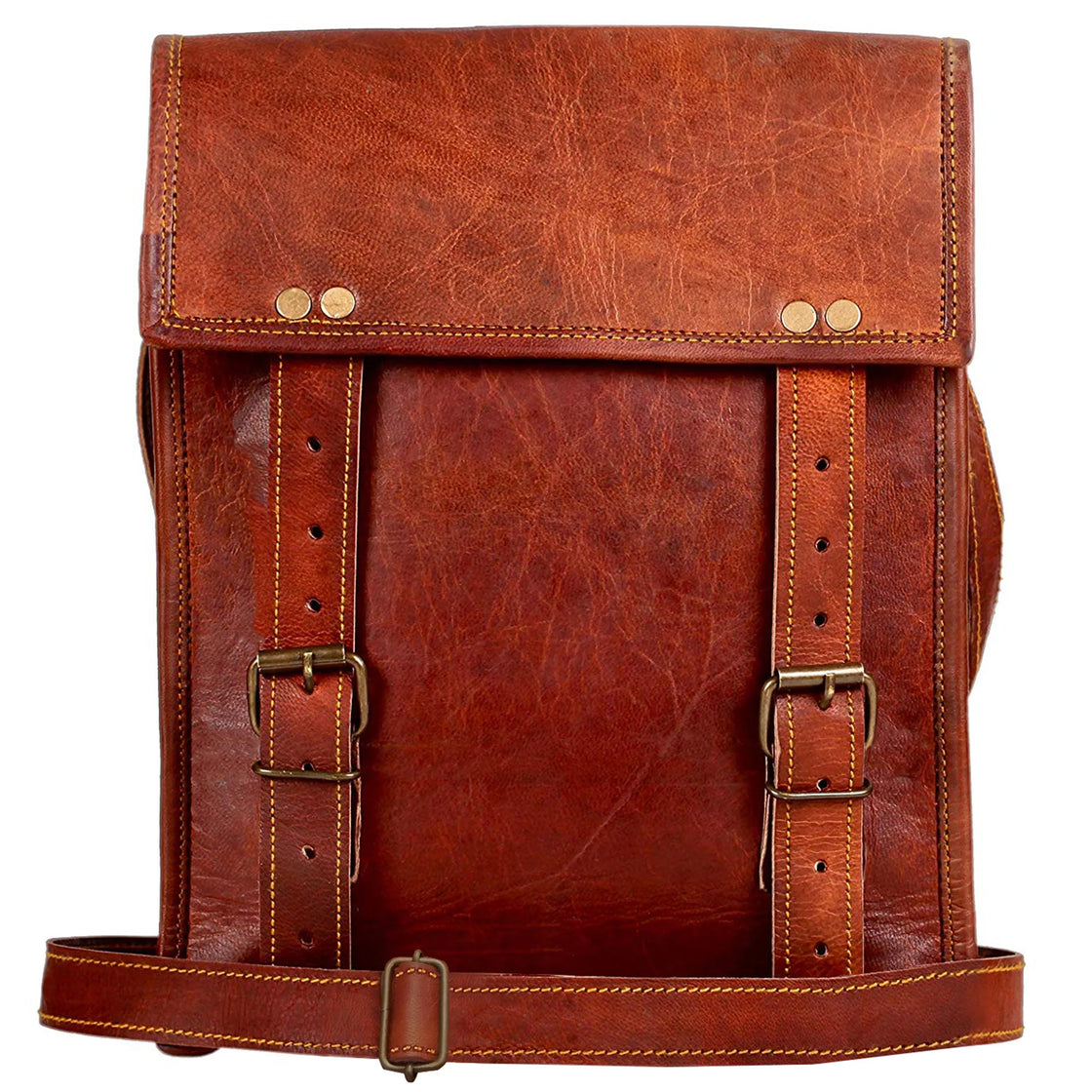Retro Men Crazy Horse Leather Shoulder Tote Bag Large Handbag Business Work  Bags