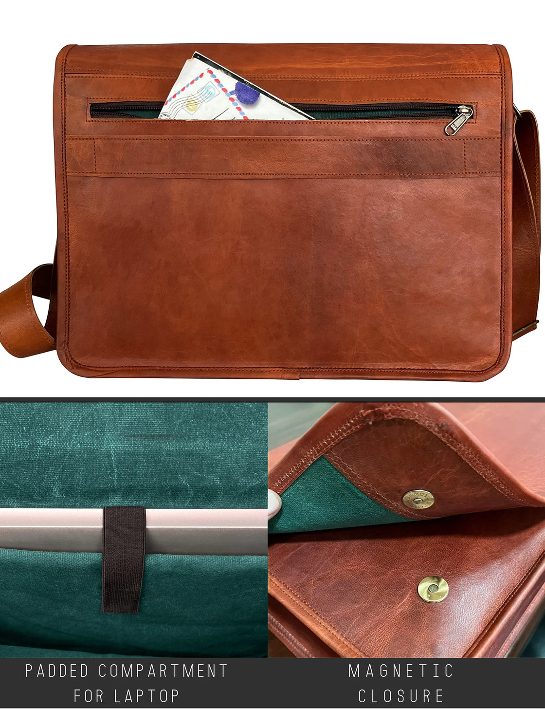 Harolds - Casual briefcase size L / laptop bag up to 13 inch, made of  leather, natural brown, model 0278002 | Jahn Lederwaren