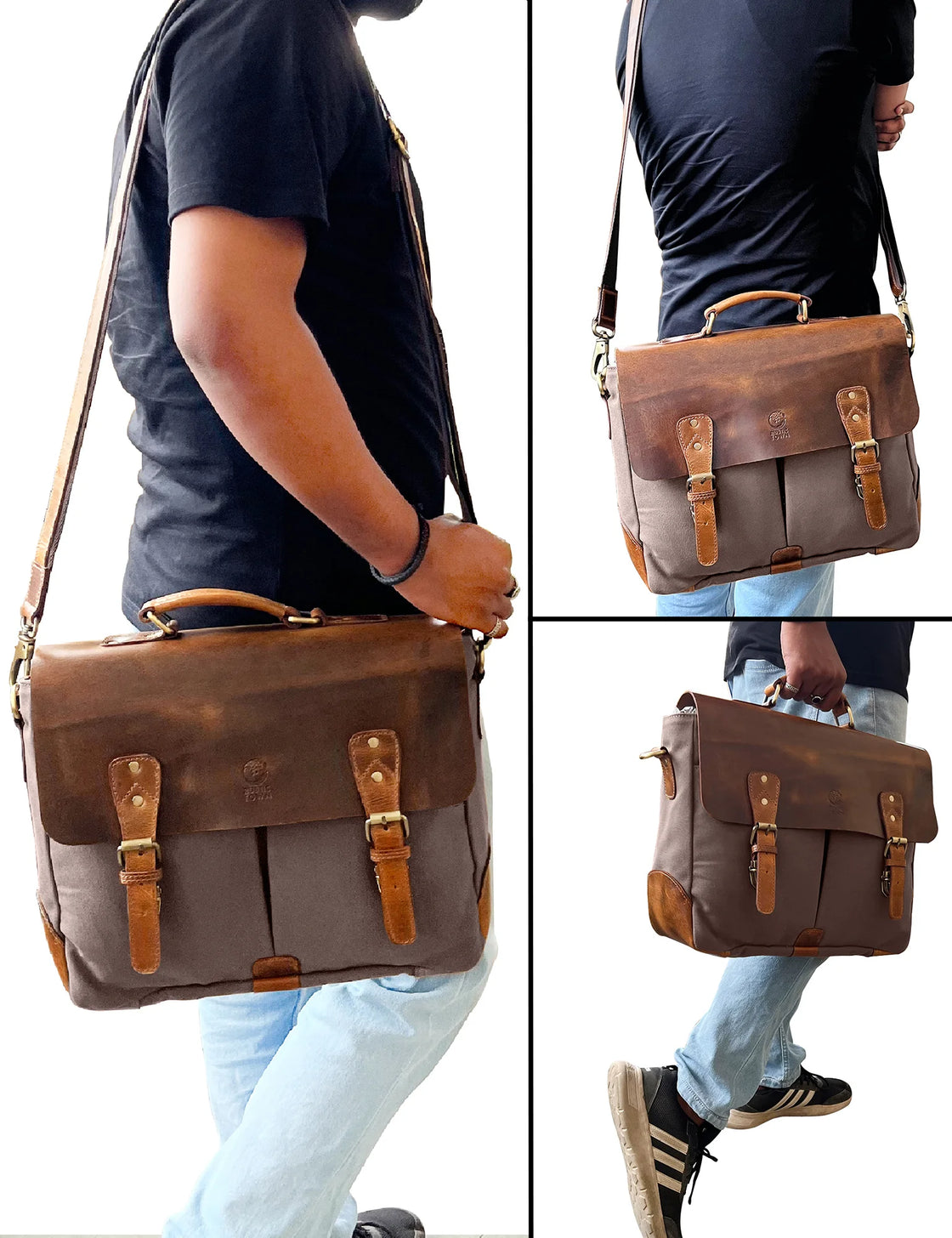 Business Mens Leather Briefcase Bag Handbag Laptop Shoulder Bag Fashion DG