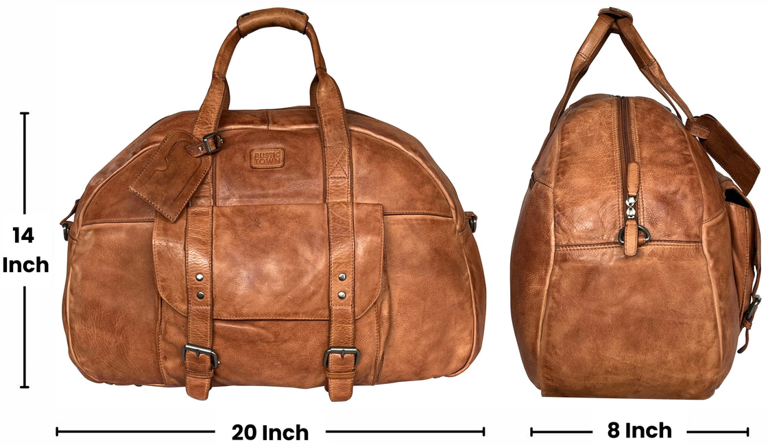 Casanova Leather Duffel Bag (Brown)