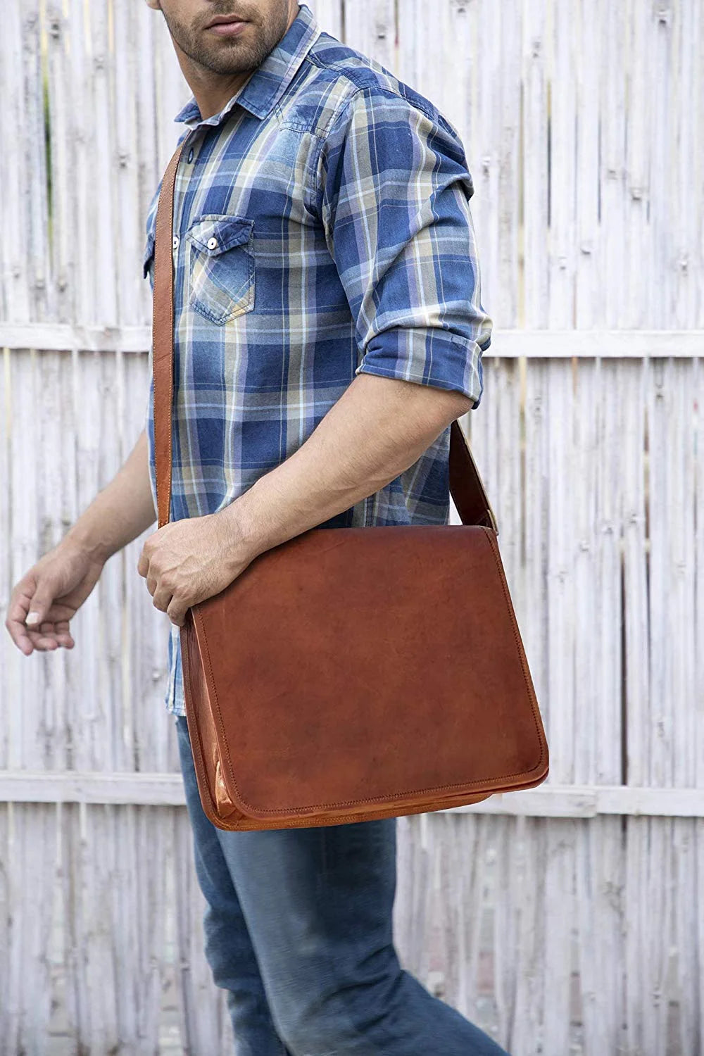 Lucien Satchel bag - Cuba Libre - Men's bag - Leather messenger bag - Made  in France